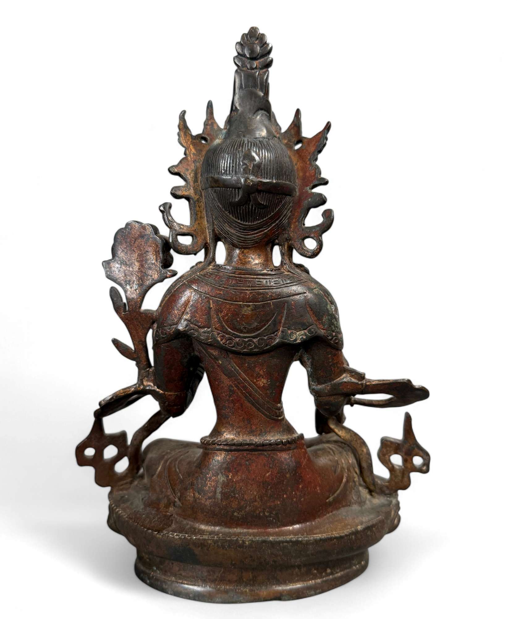 Grüne Tara Buddha Figur aus Bronze 27,5 cm