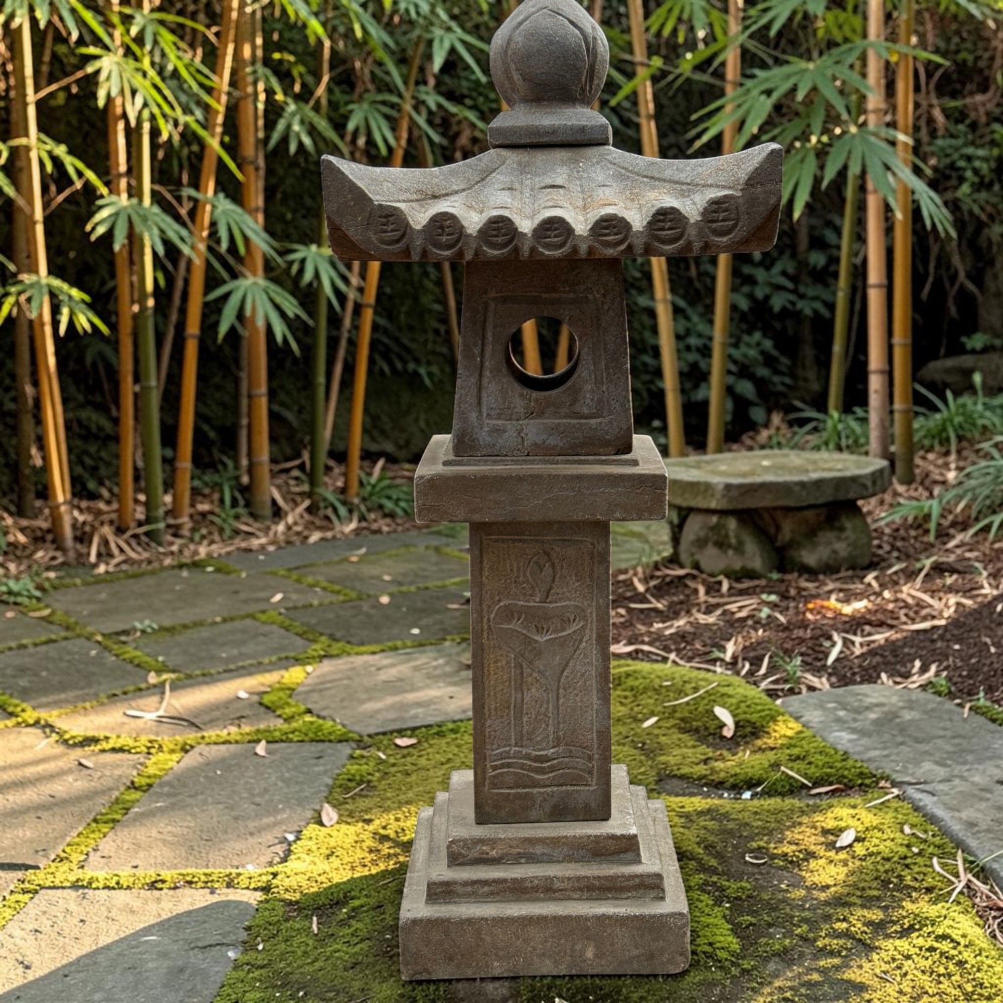 Traditionelle Steinlaterne China - Geisterhaus aus Naturstein - 27,5kg