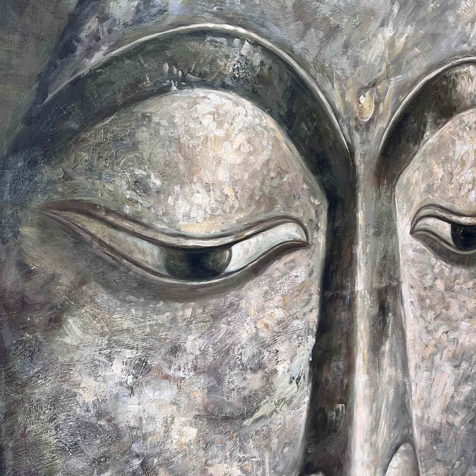 Gemälde Buddhakopf Acryl gemalt