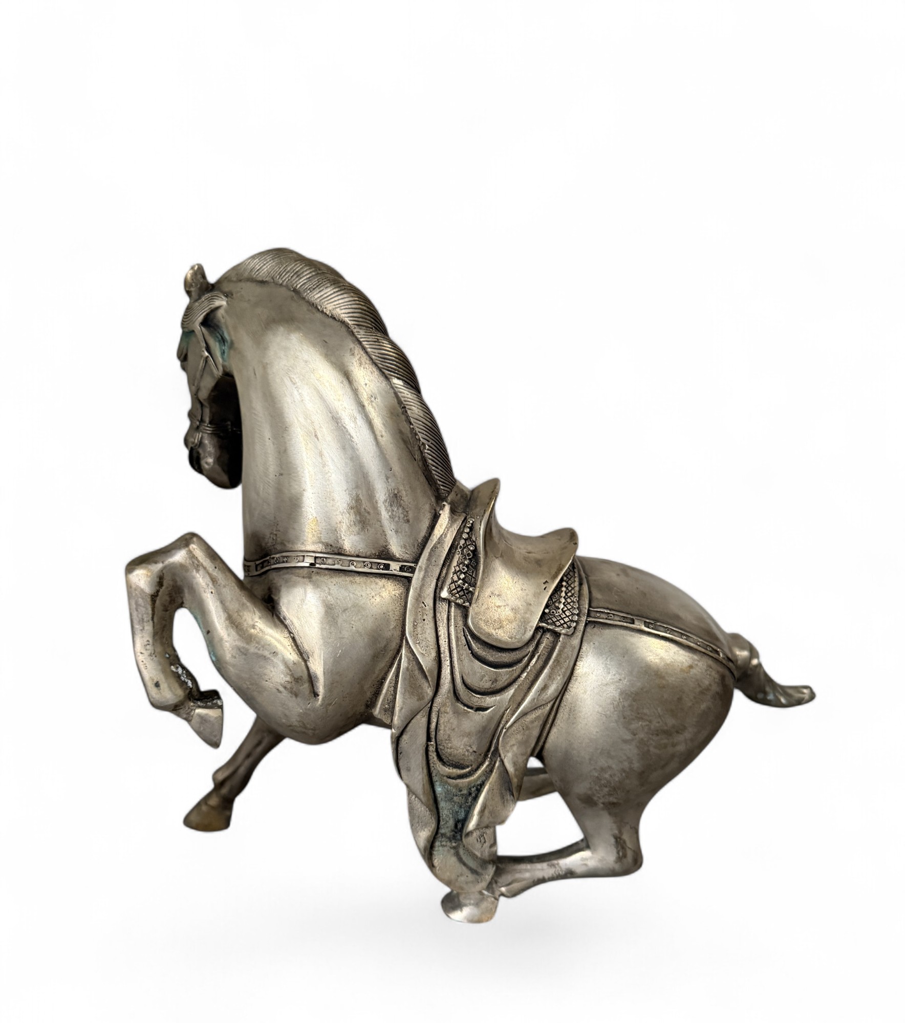 Chinesisches Tang Pferd – Bronze Replikat mit Grünspan & Patina, 21 cm