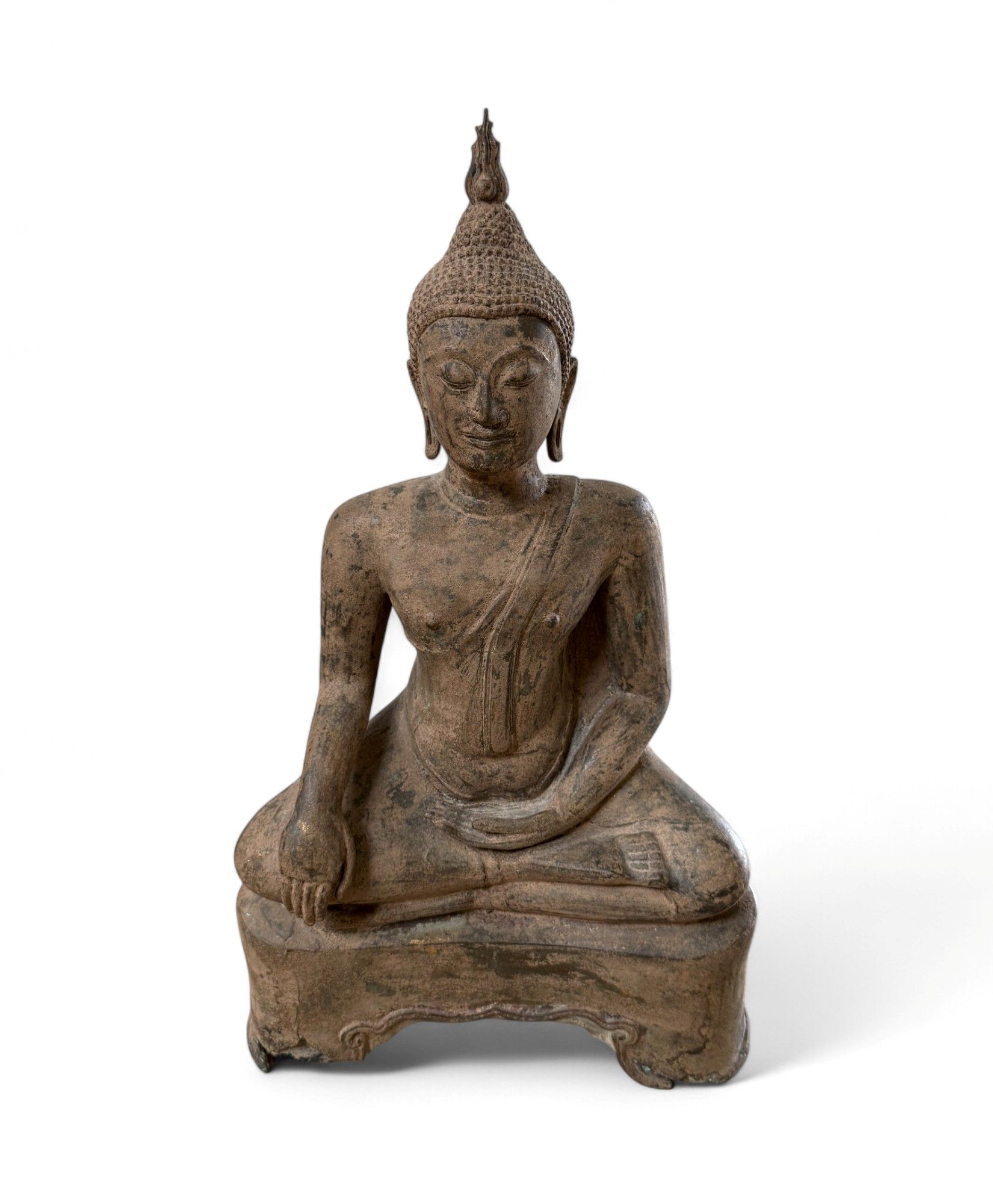 Bronze Buddha Figur 44 cm – Shakyamuni in Bhumisparsha Mudra