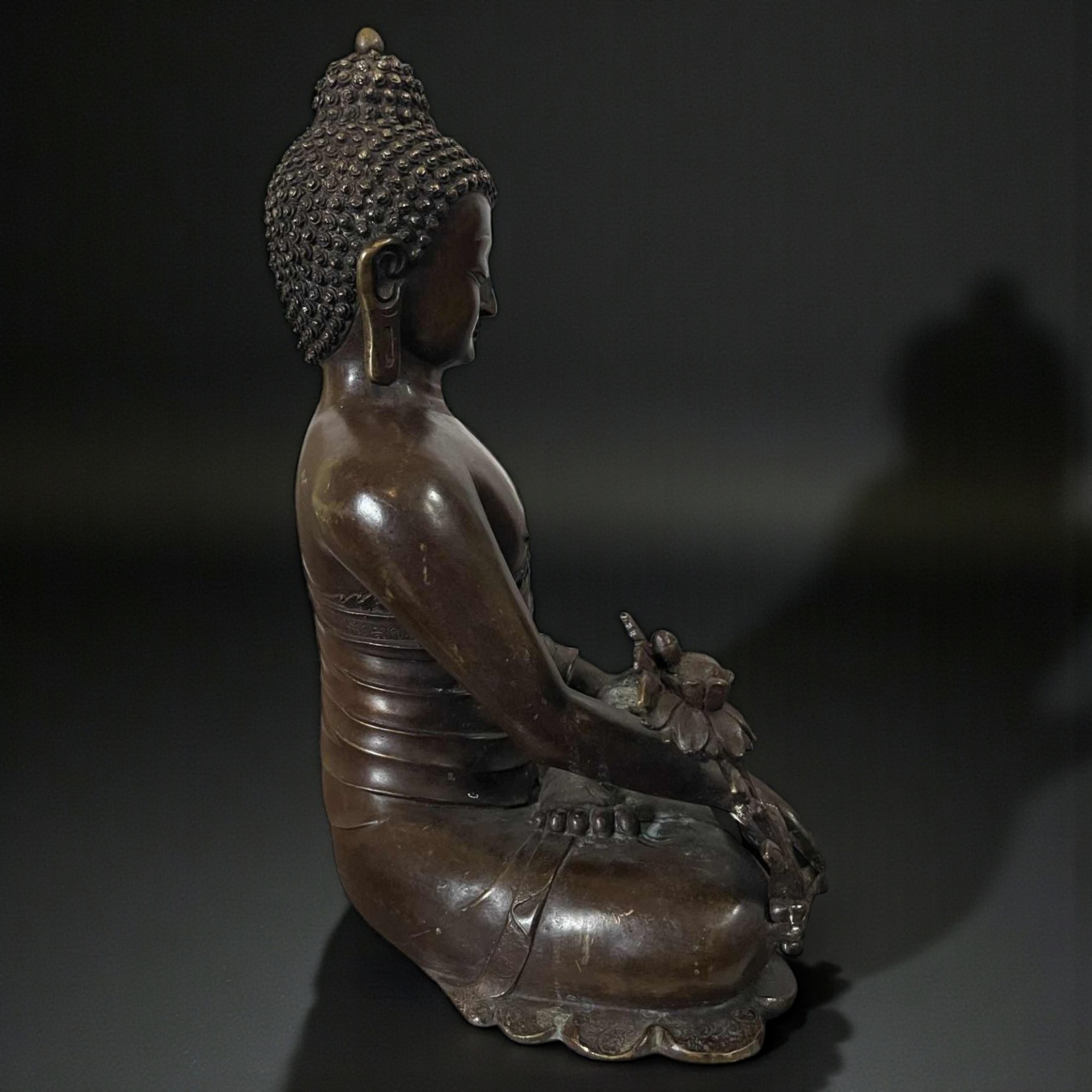 Medizin Buddha Figur Bronze Nepal Skulptur 36 cm groß