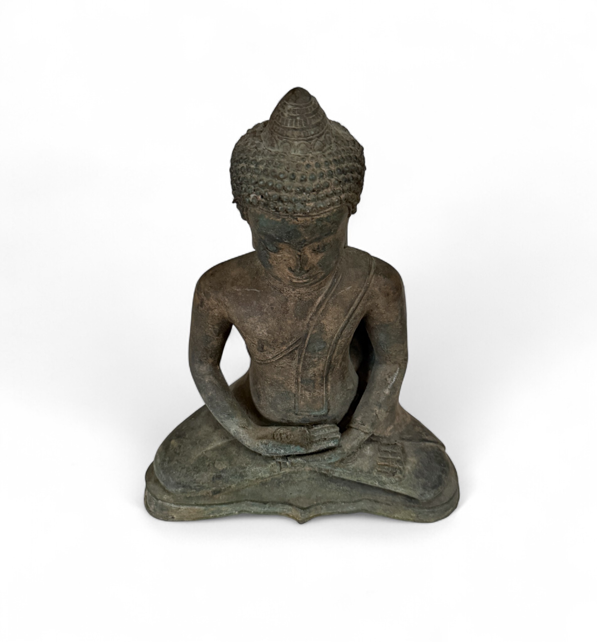 Bronze Buddha – Thailand – Dhyana Mudra – 28,5 cm – Meditationsfigur aus deutscher Sammlungsauflösung