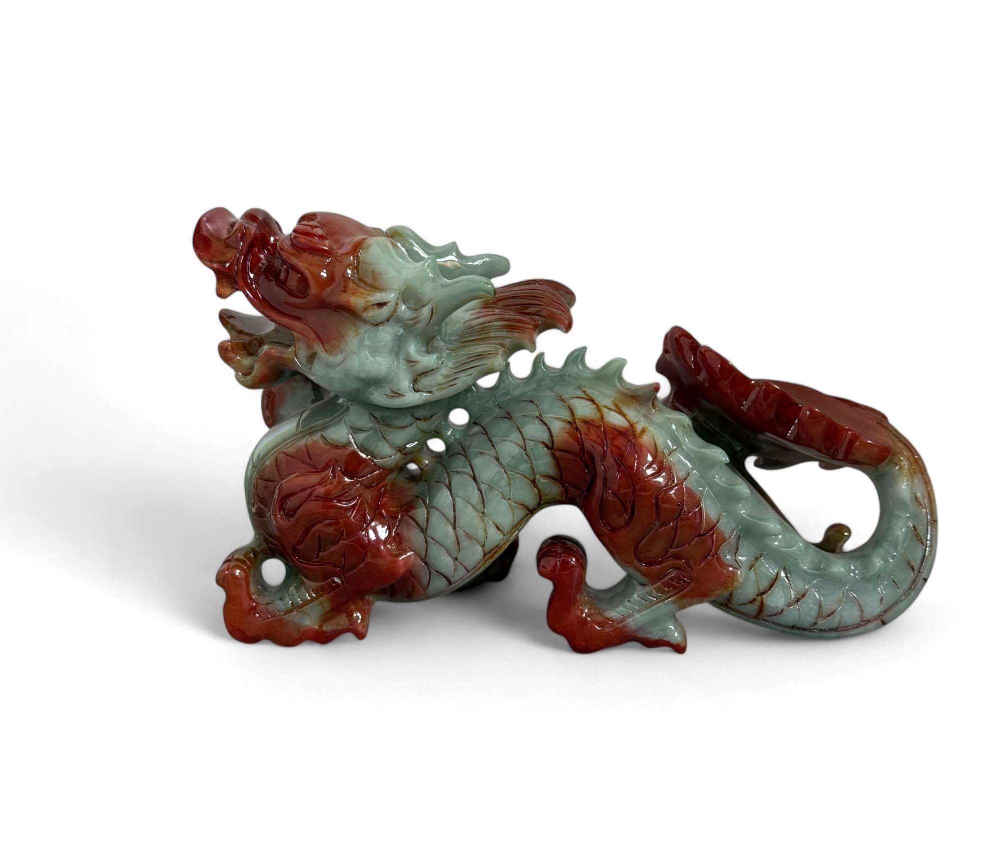 China Drache Xiujan Jade Figur - Fengshui Skulptur