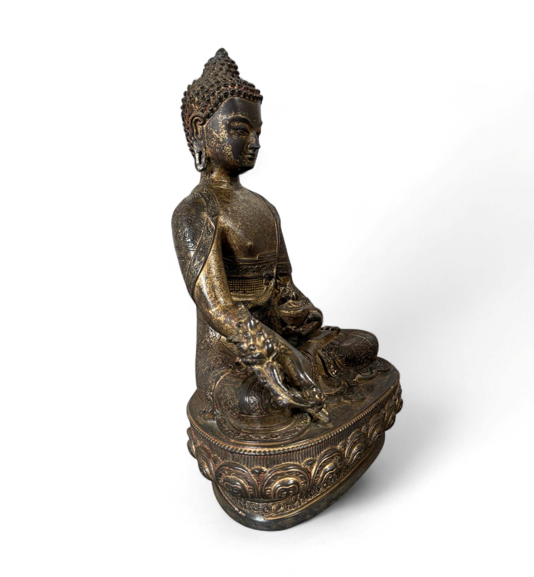 Medizin Buddha Figur Bronze Tibet China - 29 cm groß