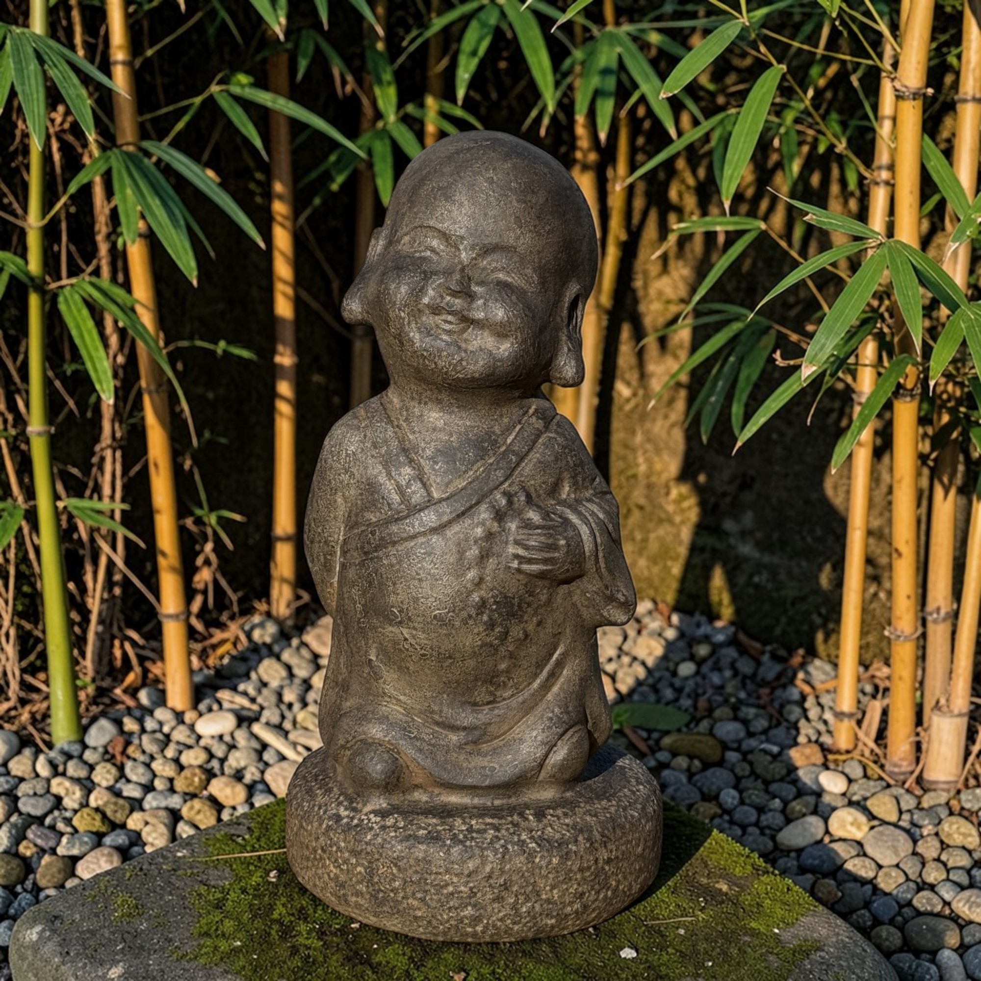 Zen Mönch Garten Skulptur aus Naturstein