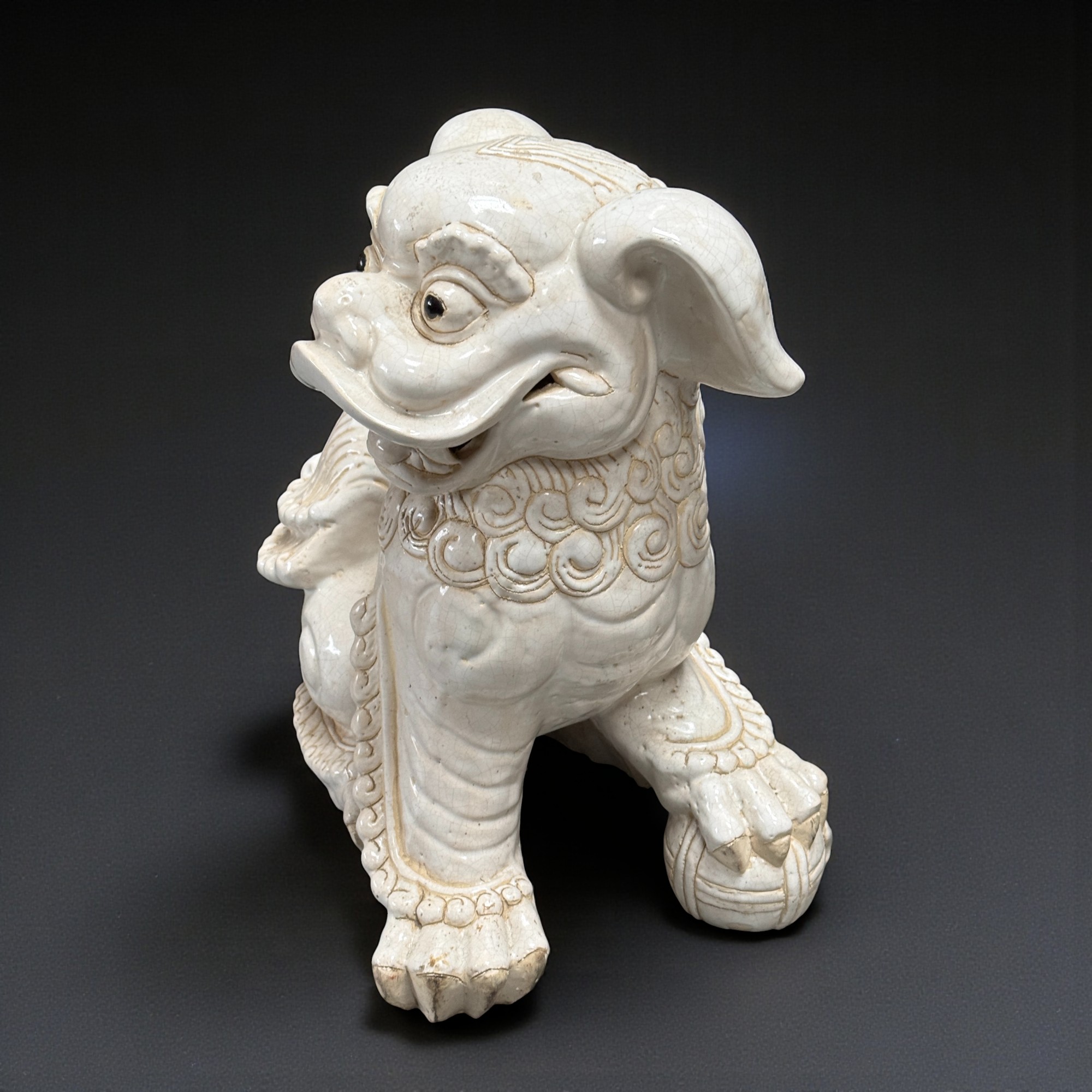 Wächterlöwen aus Japan - aus glasierter Keramik - 44 cm groß