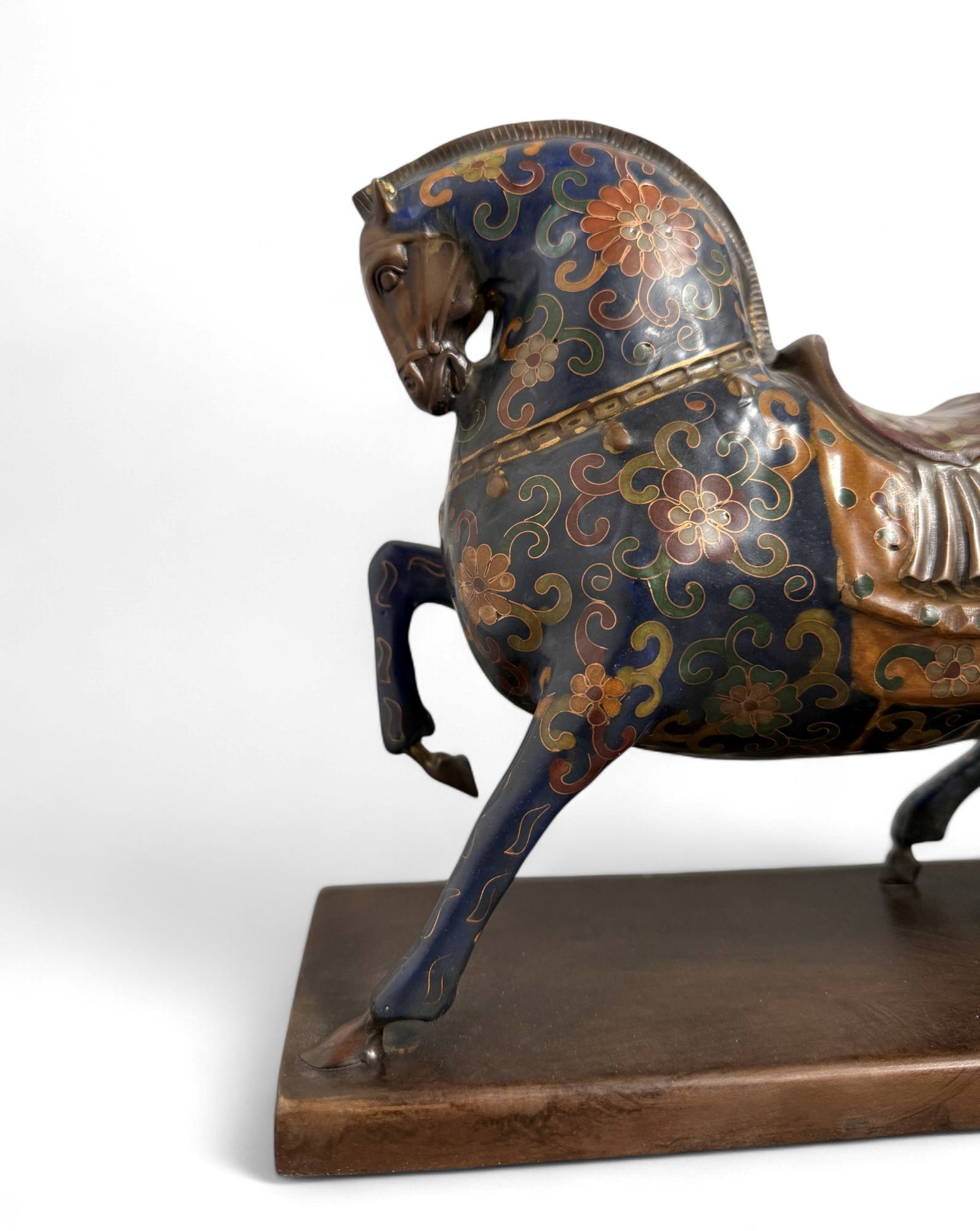 Pferde Skulptur Bronze Cloisonne Figur