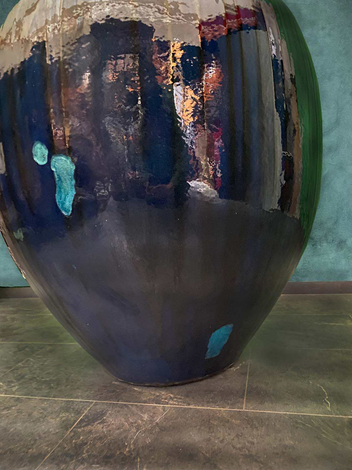 Große Bodenvase - glassierter Ton - Burma