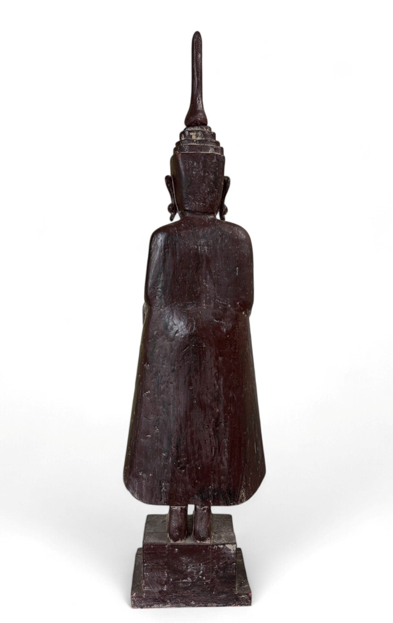 Buddha Statue Birma Teak Holz Skulptur Schutzgeste