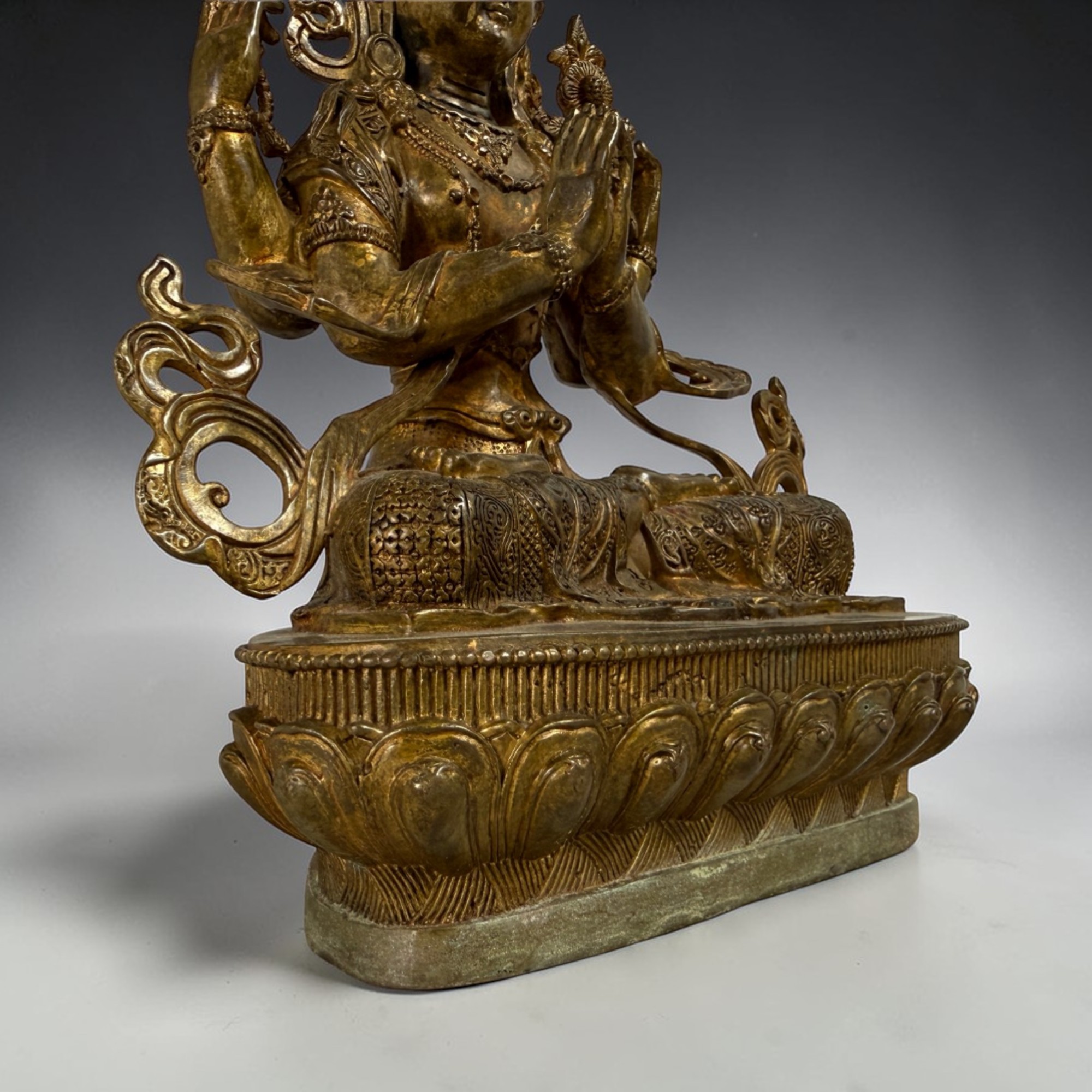 Buddha Figur Bronze Chenrezig Avalokiteshvara - 29 cm groß