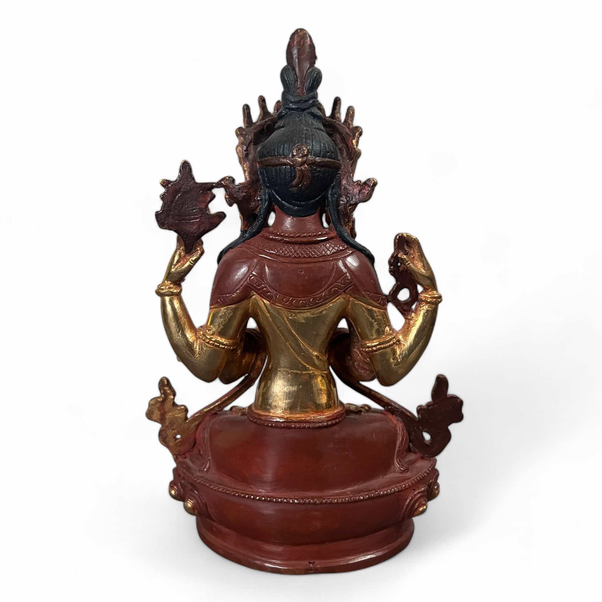Buddha Figur Chenrezi Avalokiteshvara Bronze