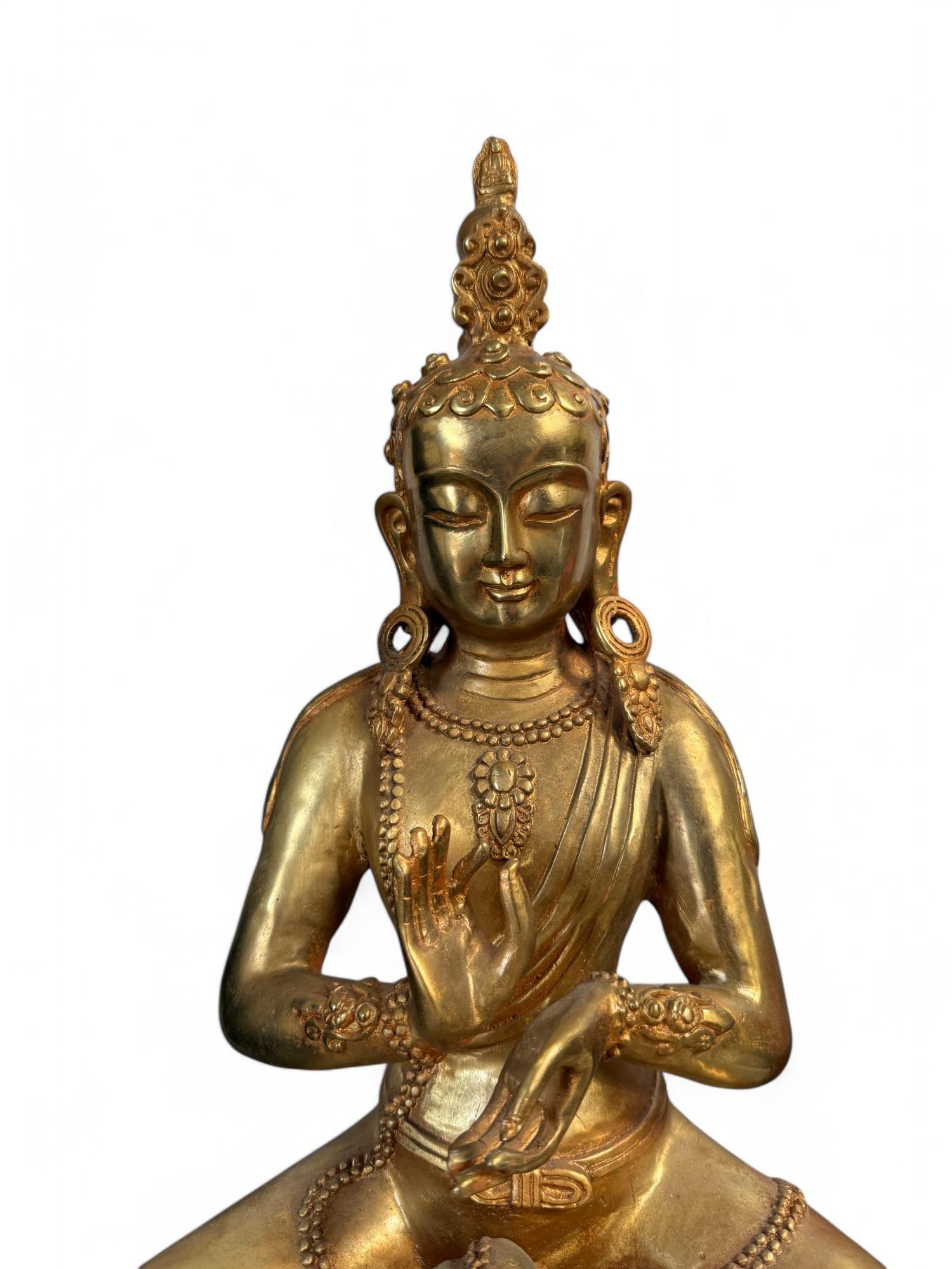 Buddha Figur Dharmachakra Mudra Bronze Skulptur 45,5 cm groß