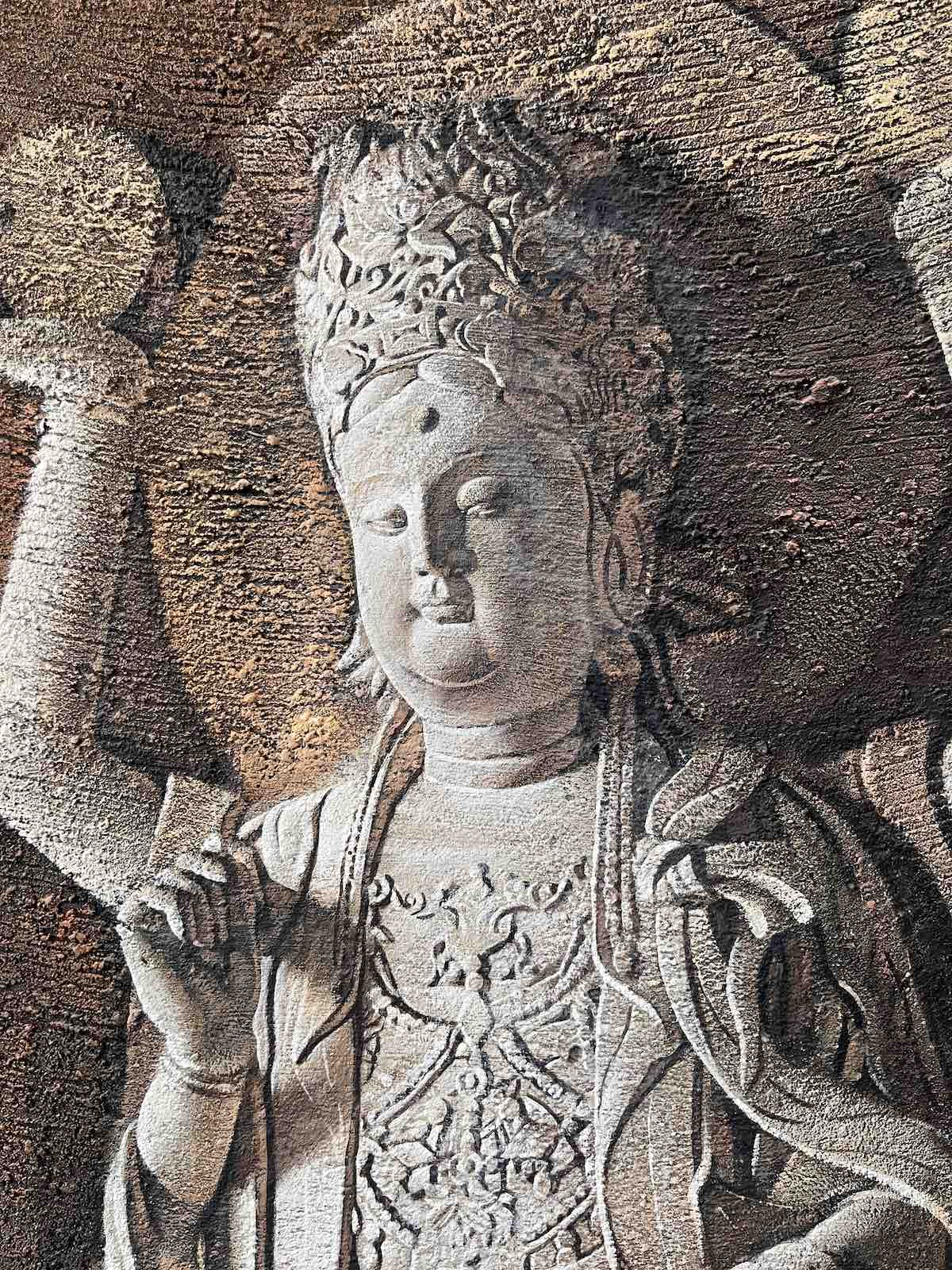Buddha Gemälde Wandbild groß - Unikat