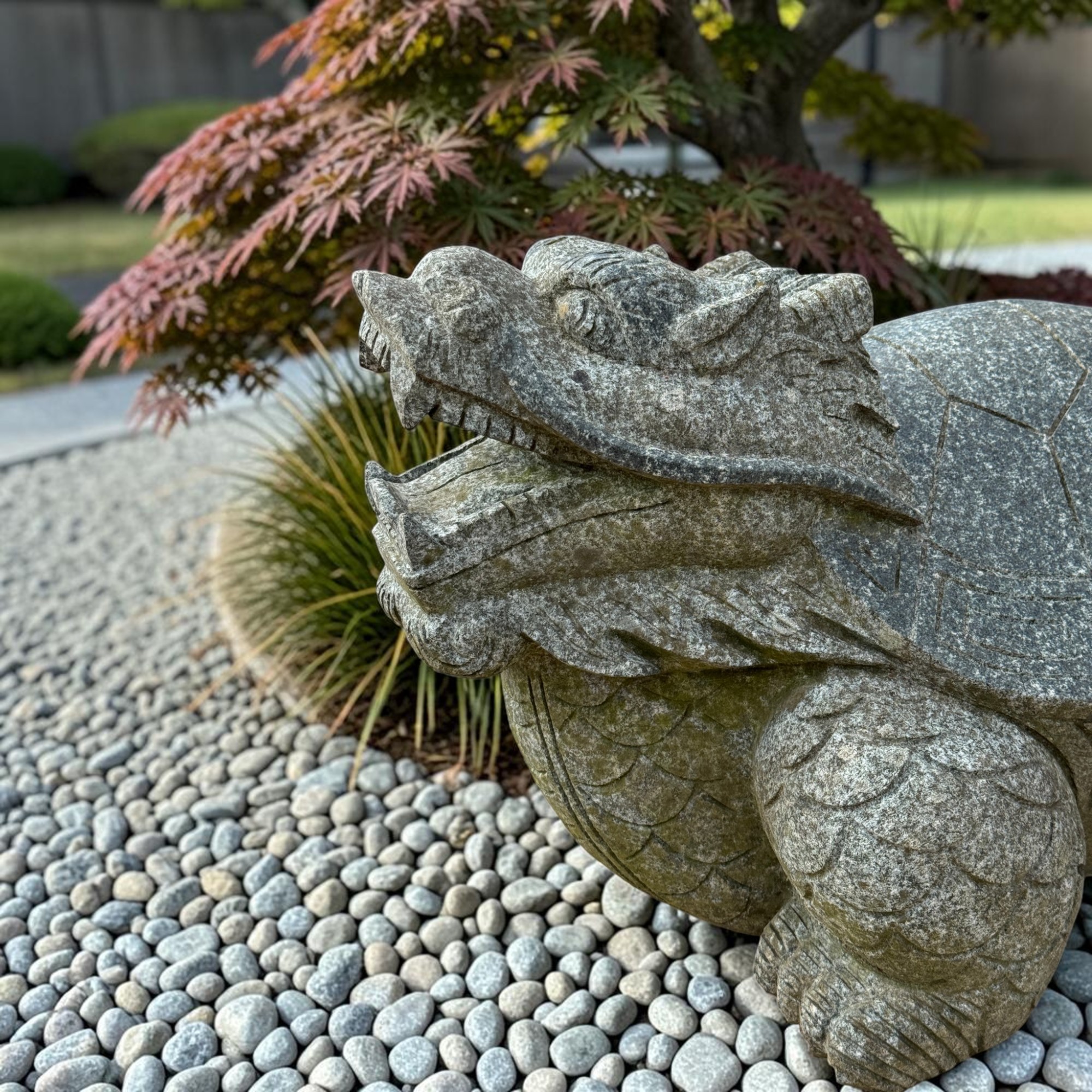 Drachenschildkröte massiver Granit Stein für Fengshui Garten