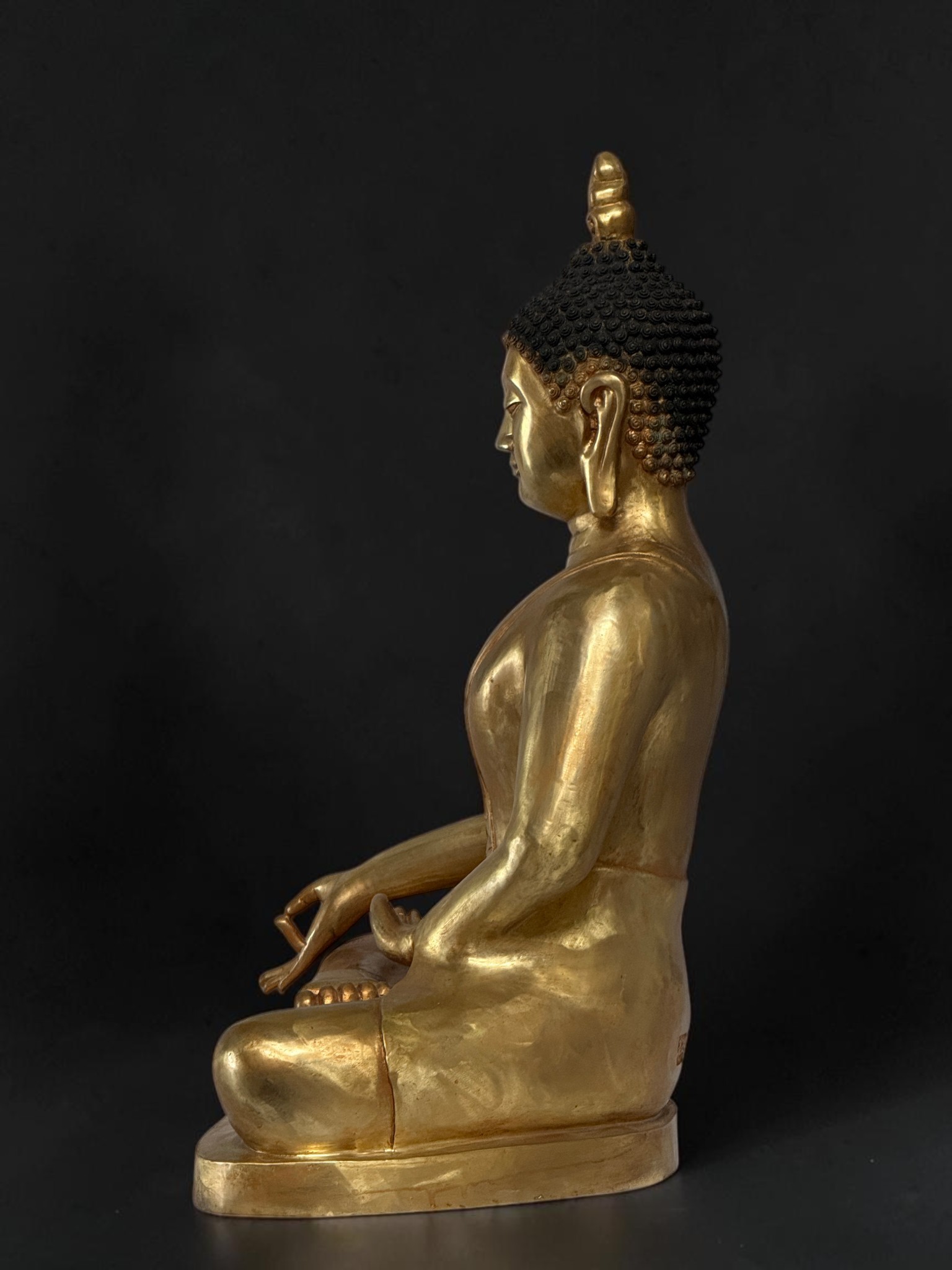Große Bronze Buddha Statue mit Vitarka Mudra Tibet-China 60 cm