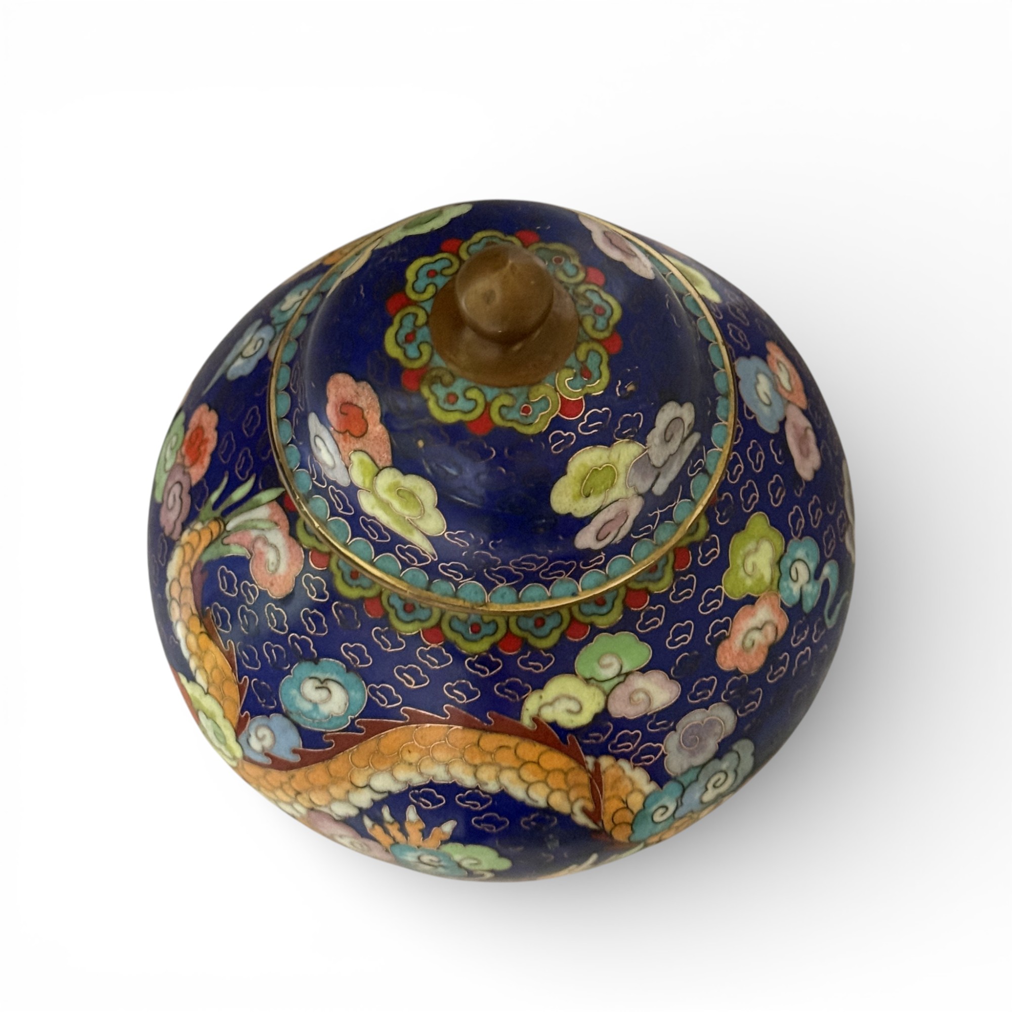 Chinesische Cloisonné Vase Bronze Drache & Phönix
