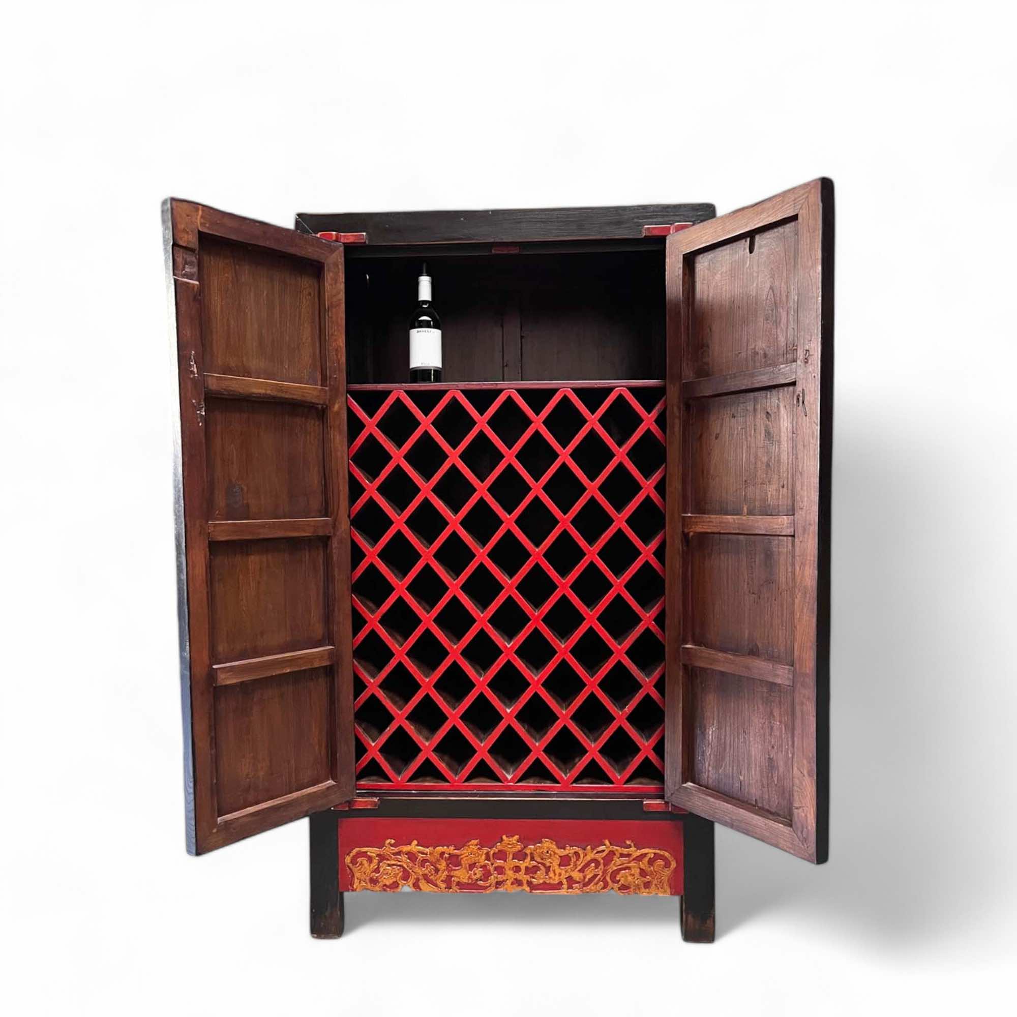 Chinesischer Hochzeitsschrank Wein/Whisky Schrank Asia Möbel