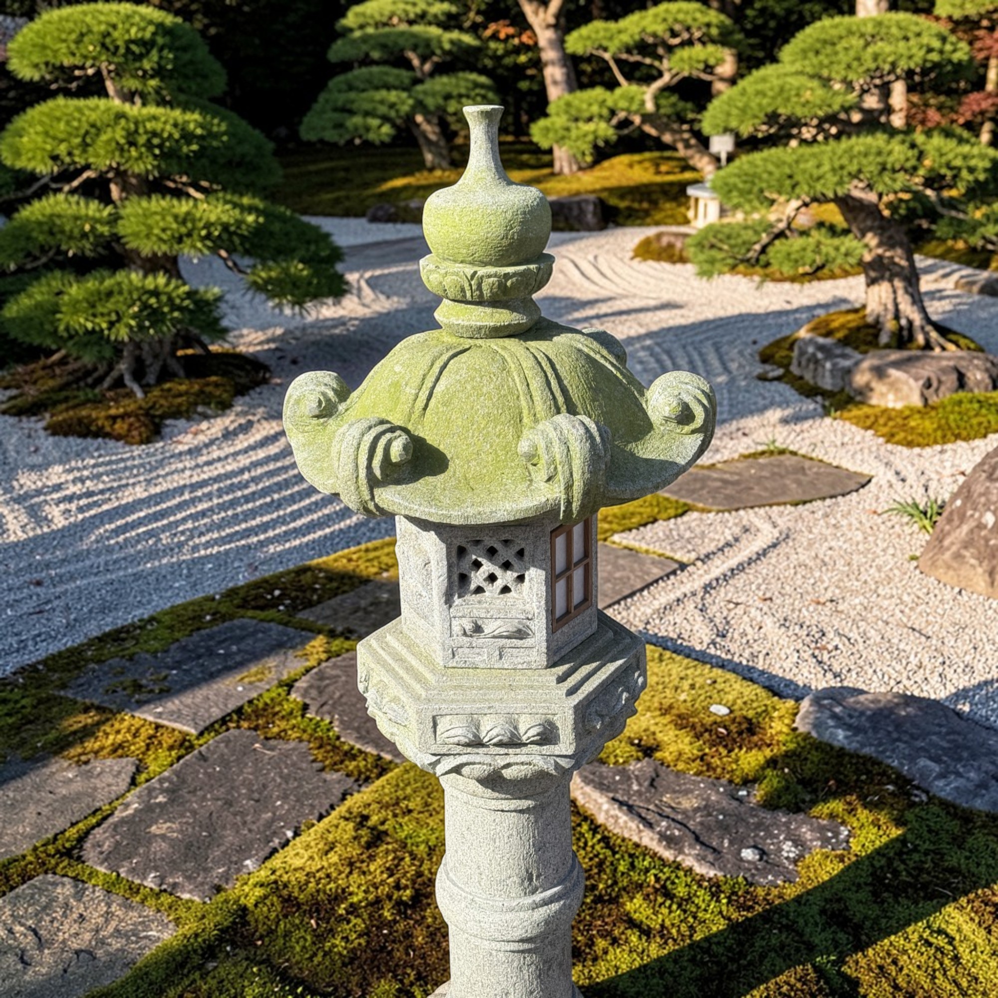 Japan Garten Pagode Steinlaterne aus Granitstein 170 cm groß