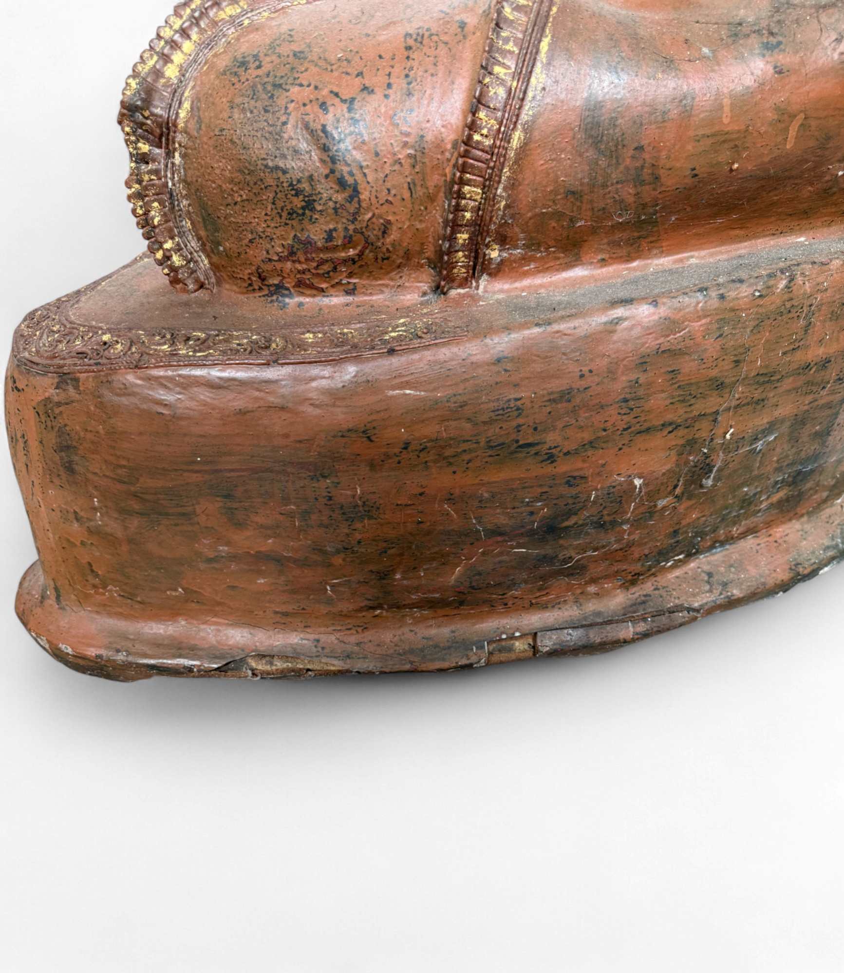 Alte Buddha Statue aus Burma Jambupati Lacquerware Skulptur