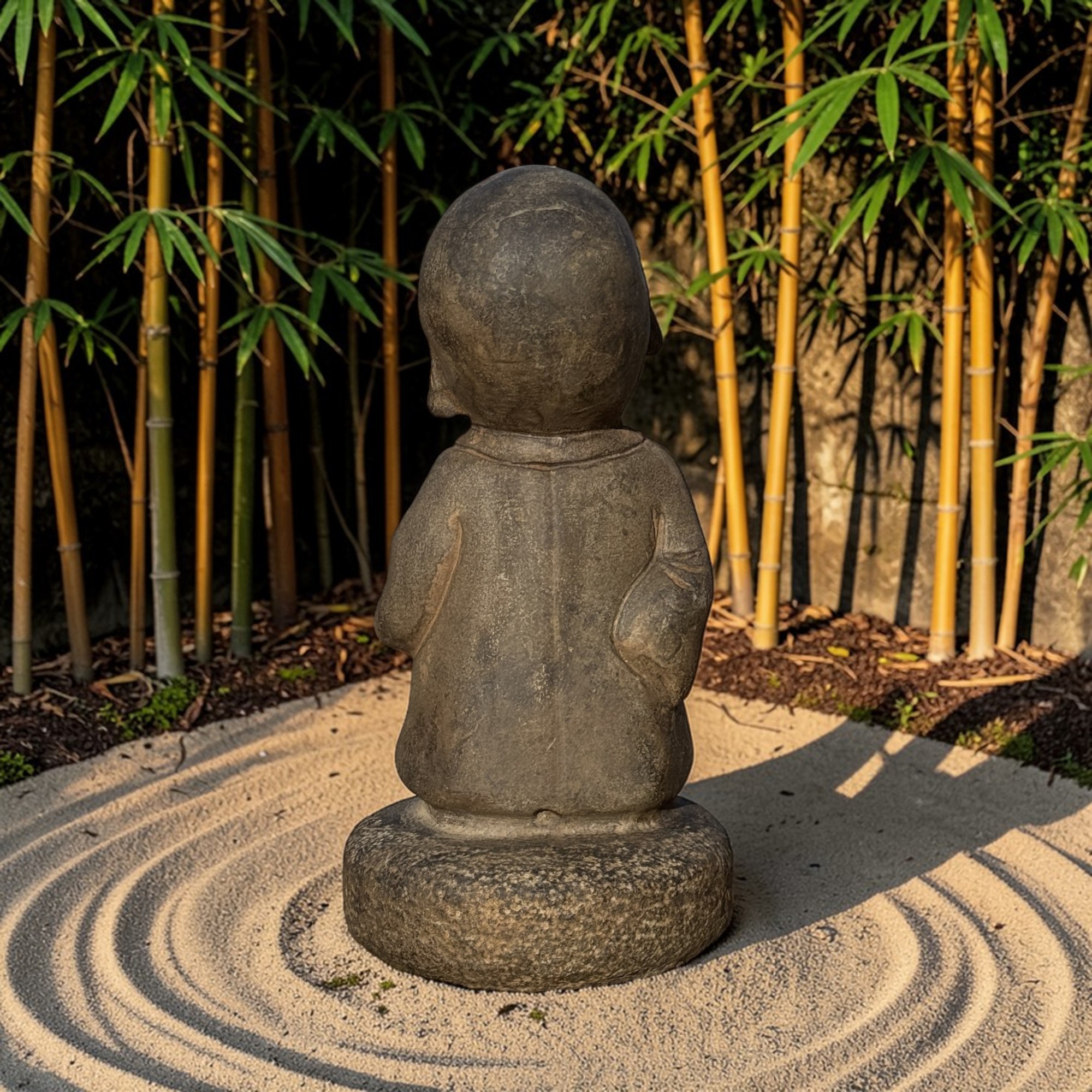 Zen Mönch Garten Skulptur aus Naturstein