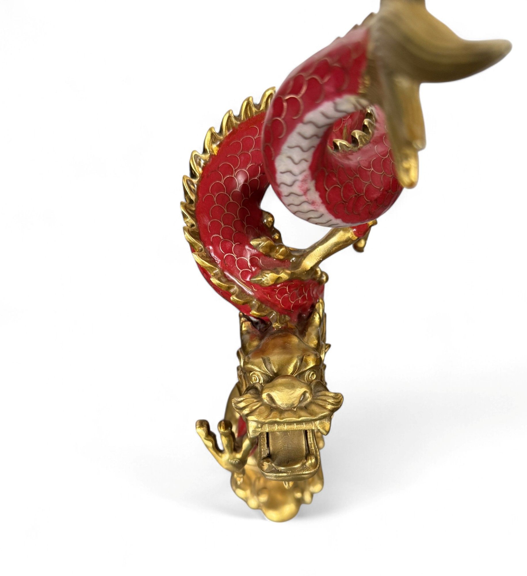 China Drachen Skulptur Bronze Figur Cloisonne 41 cm