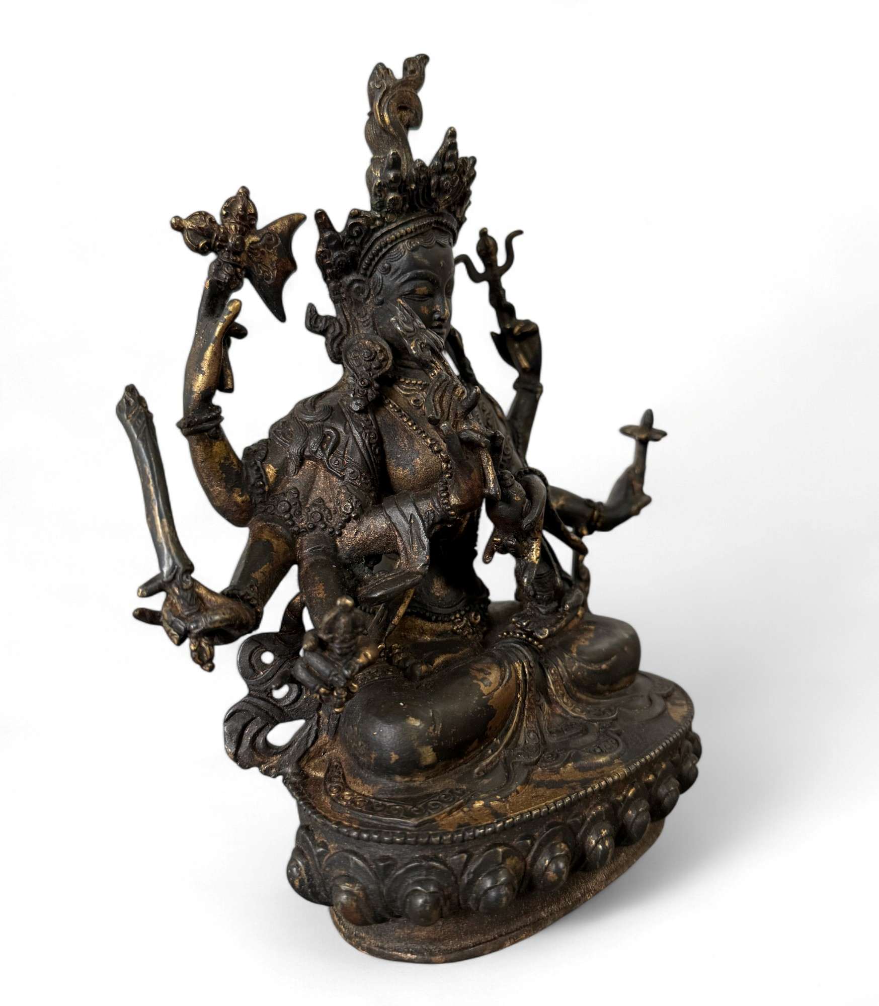 Chenrezig Avalokiteshvara Bronze Figur Tibet 22 cm groß