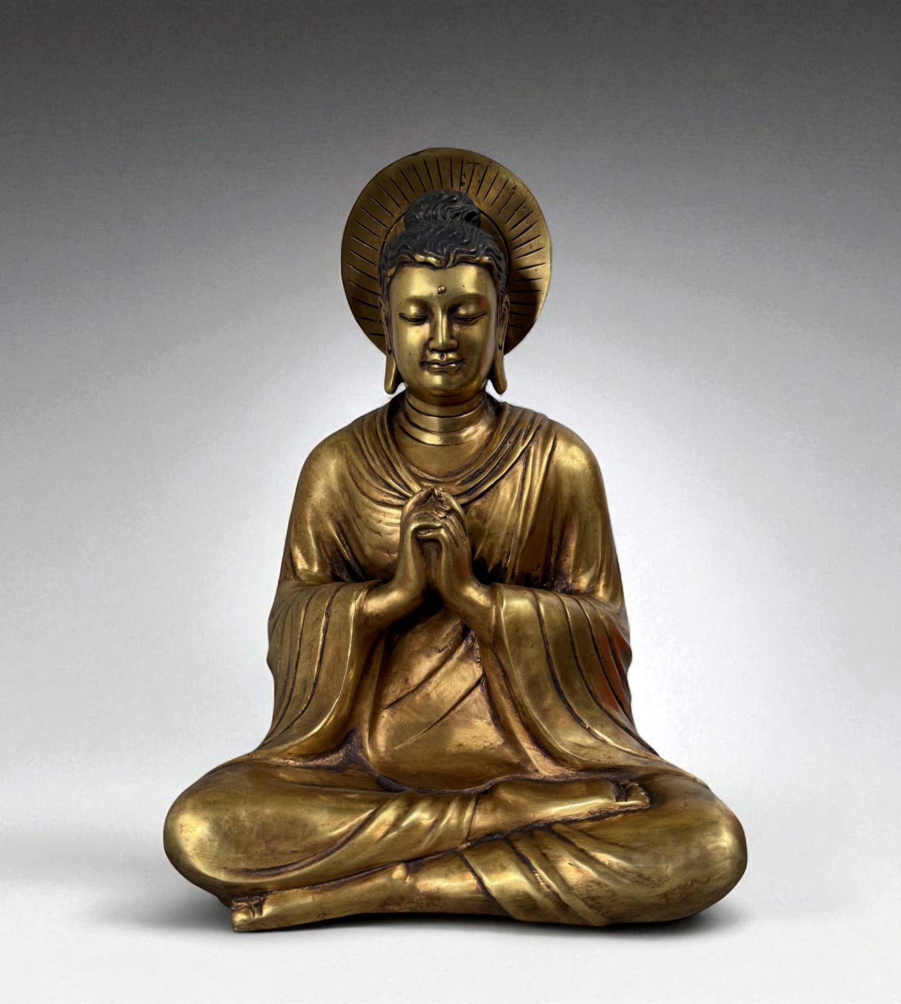 Buddha Figur aus Bronze - höchste Erleuchtung Mudra - 32,5 cm