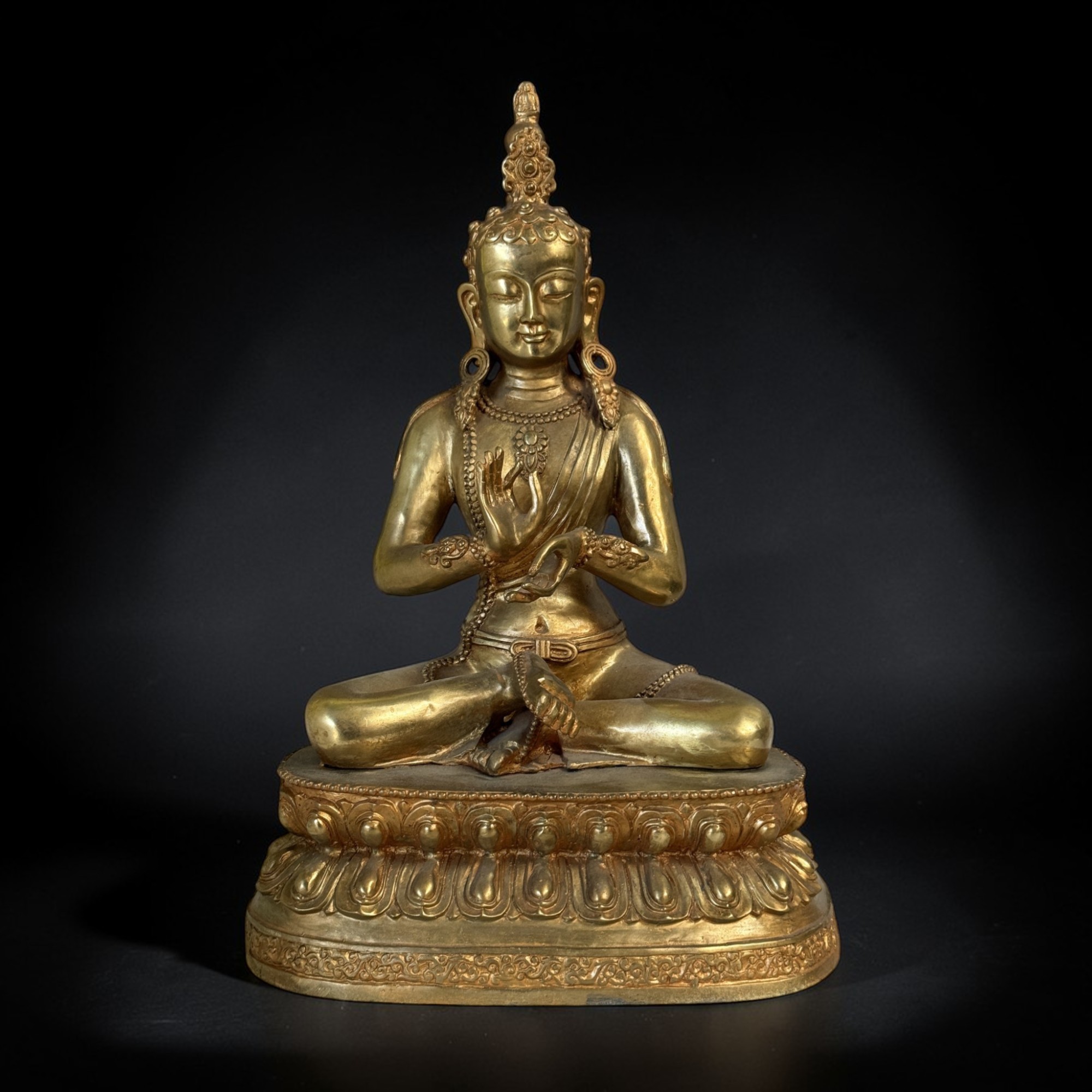 Buddha Figur Dharmachakra Mudra Bronze Skulptur 45,5 cm groß