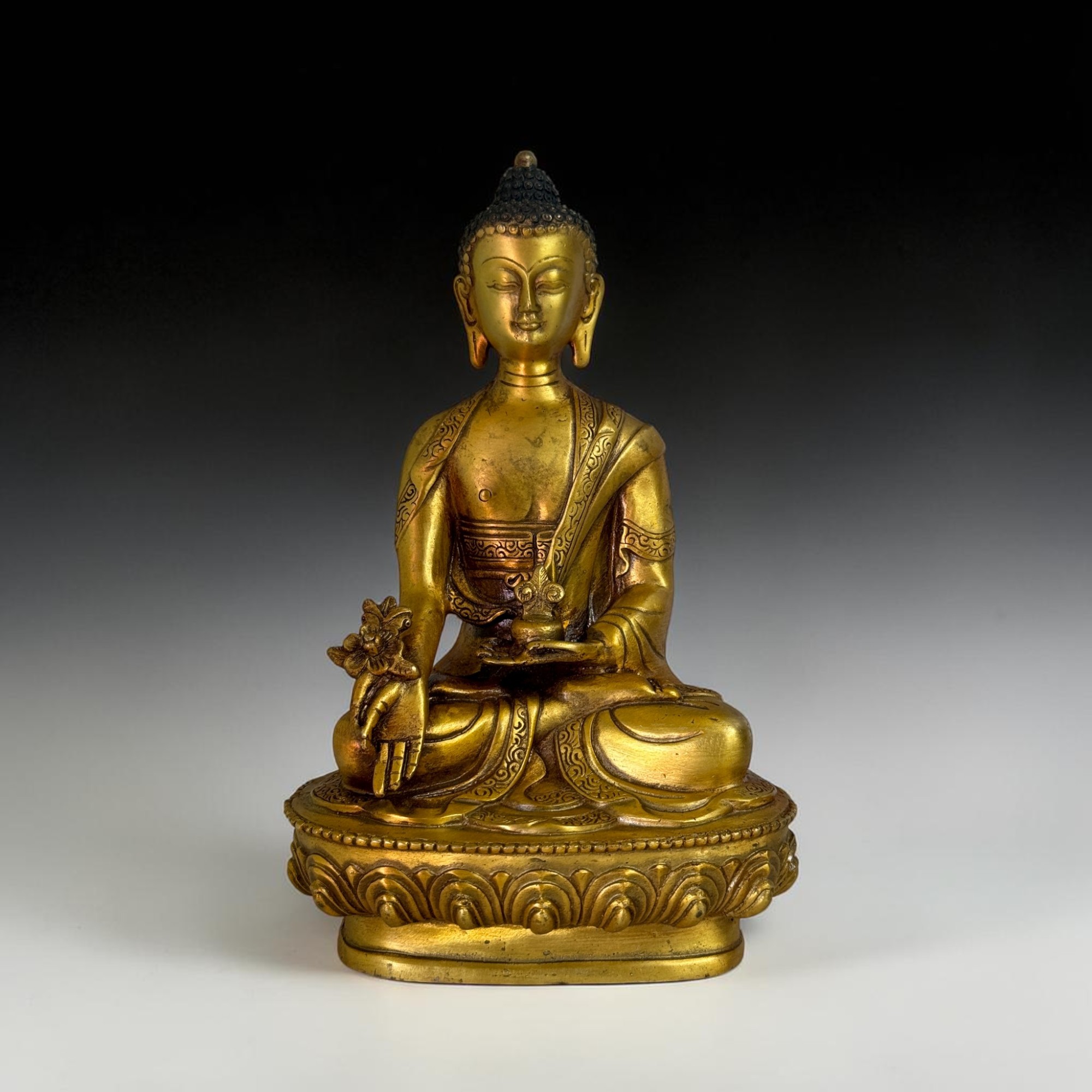 Medizin Buddha Figur Bronze – Tibet Heilung & Harmonie (20 cm)