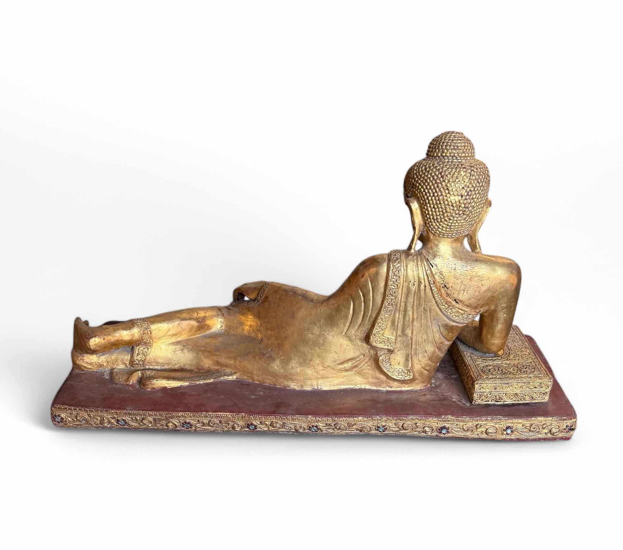Alte Lacquerware Mandalay Buddha Skulptur Burma Statue 110 cm