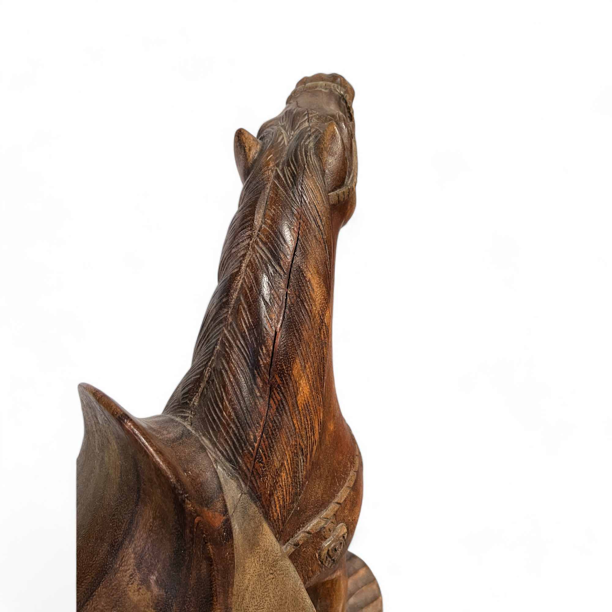Chinesisches Tang Pferd Holz Skulptur 56 cm groß - Unikat