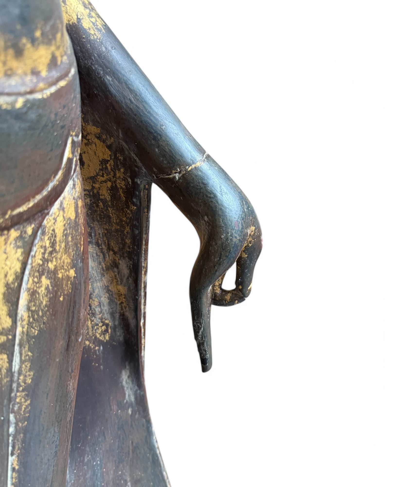 Alte Holz Buddha Statue Mandalay Skulptur Burma, 190 cm groß