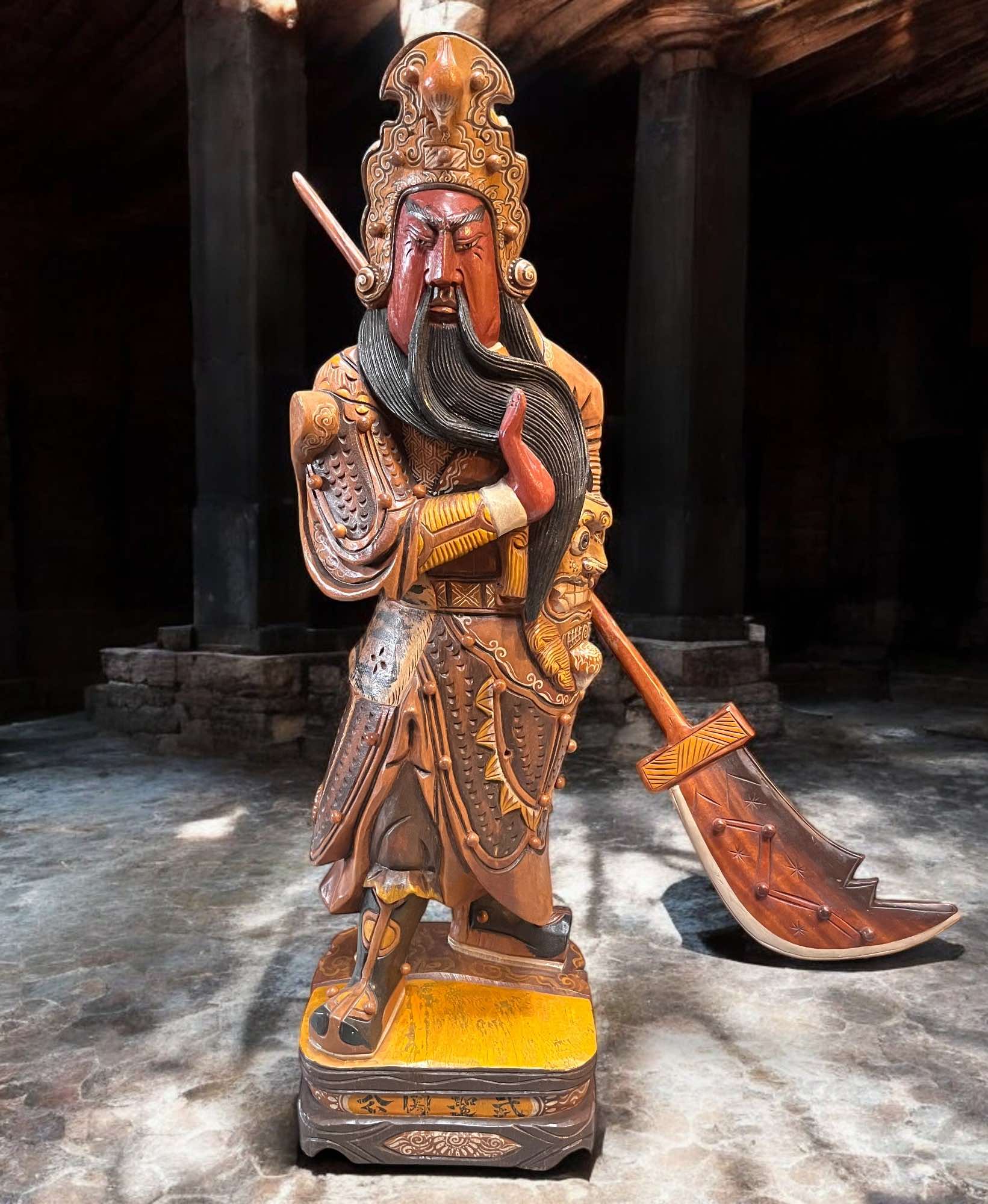 Guan Yu Krieger Holz Statue - China