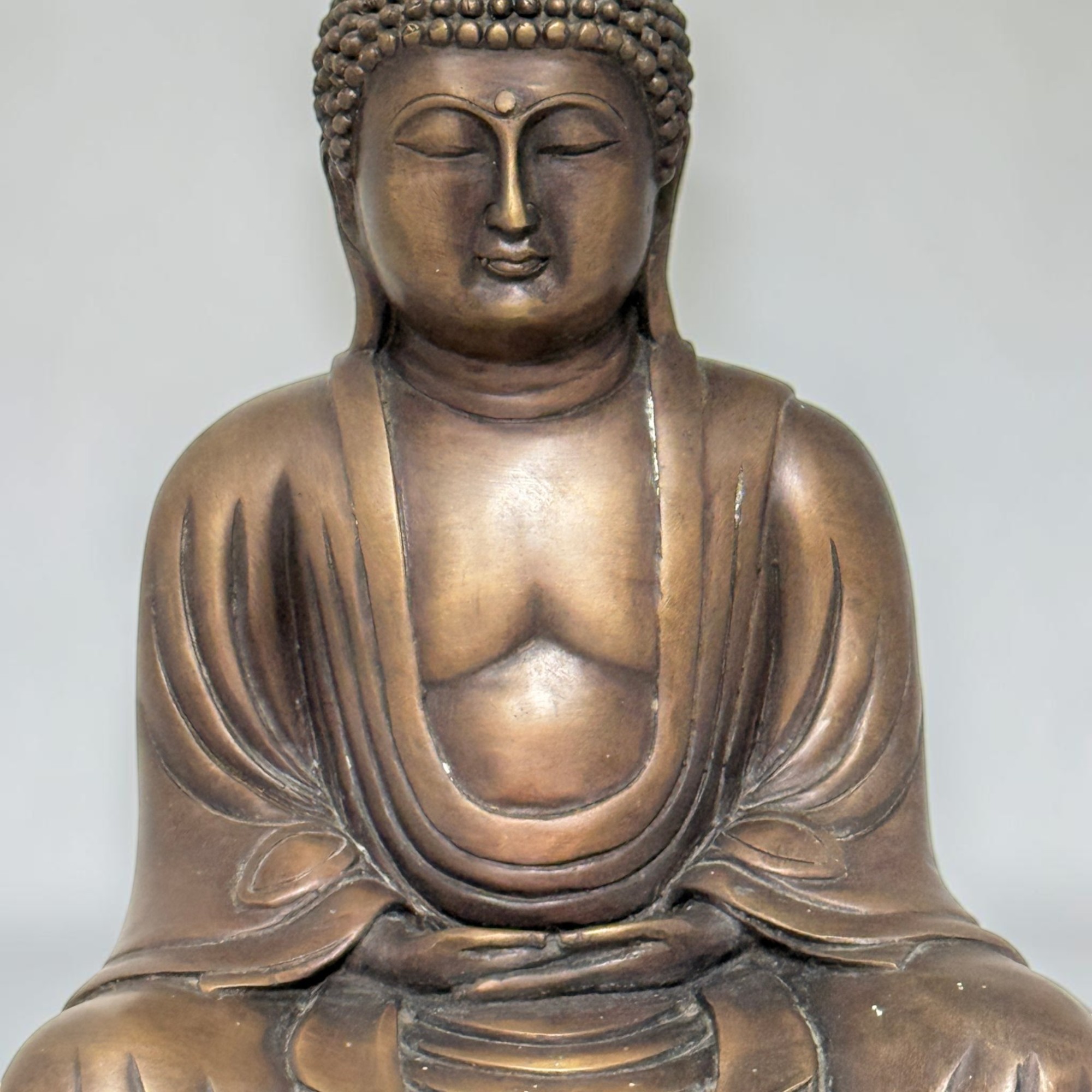 Alte Daibutsu Bronze Buddha Figur Kamakura Amida aus Japan