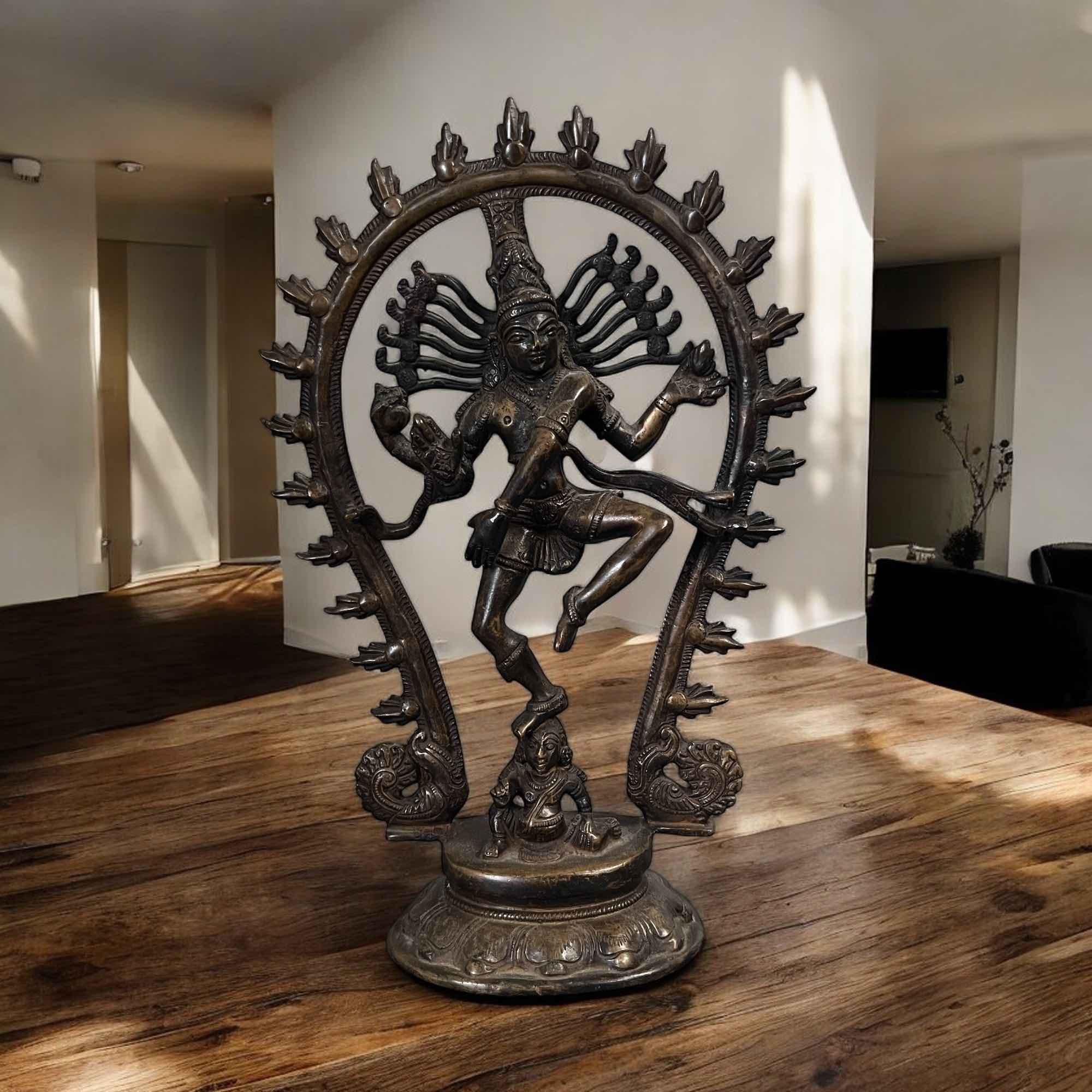 Dancing Shiva Figur Bronze Indien Skulptur -alt