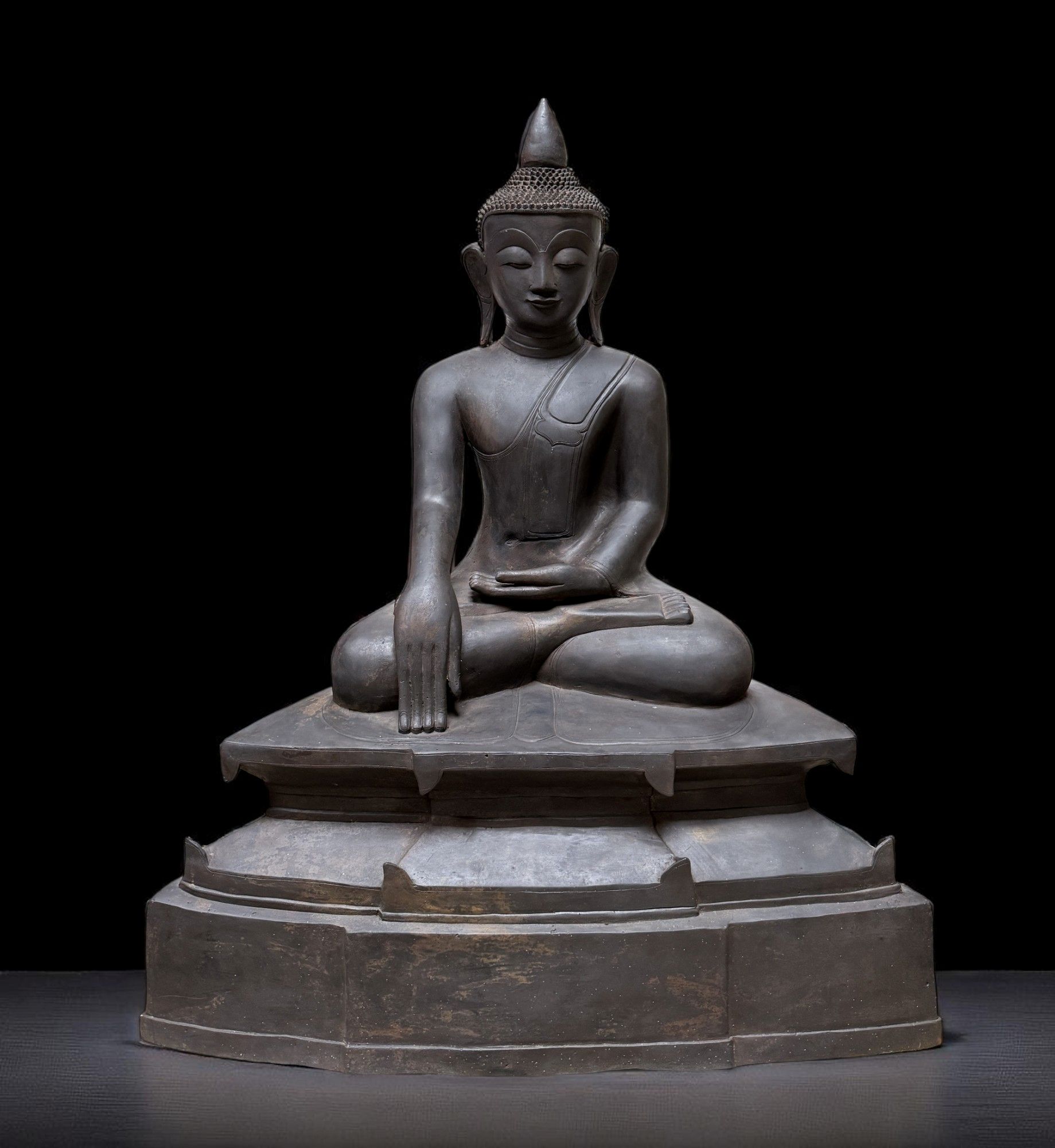 Shan Buddha Bronze Skulptur Burma Statue