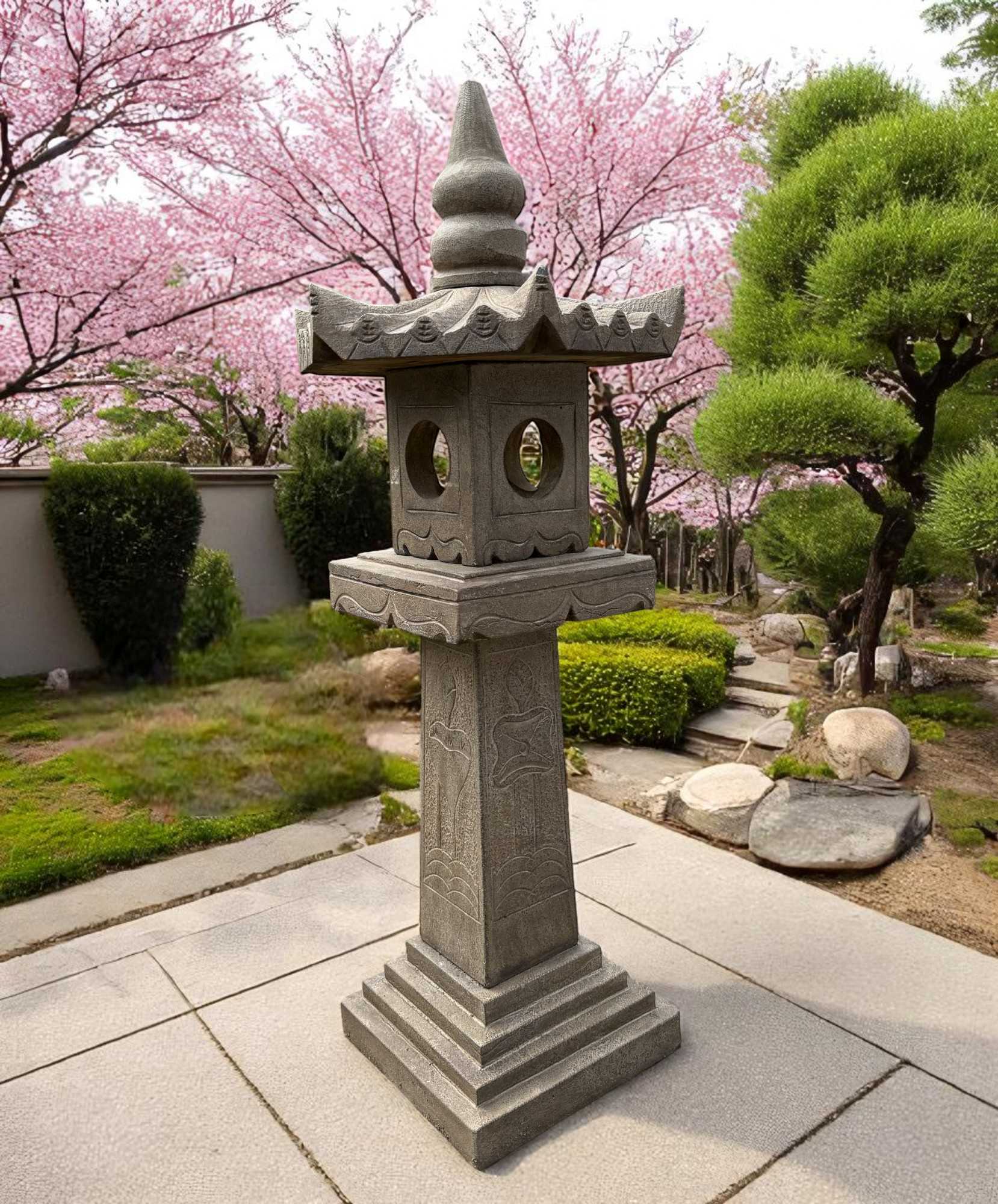 Chinesisches Geisterhaus Steinlaterne China Pagode 102 cm