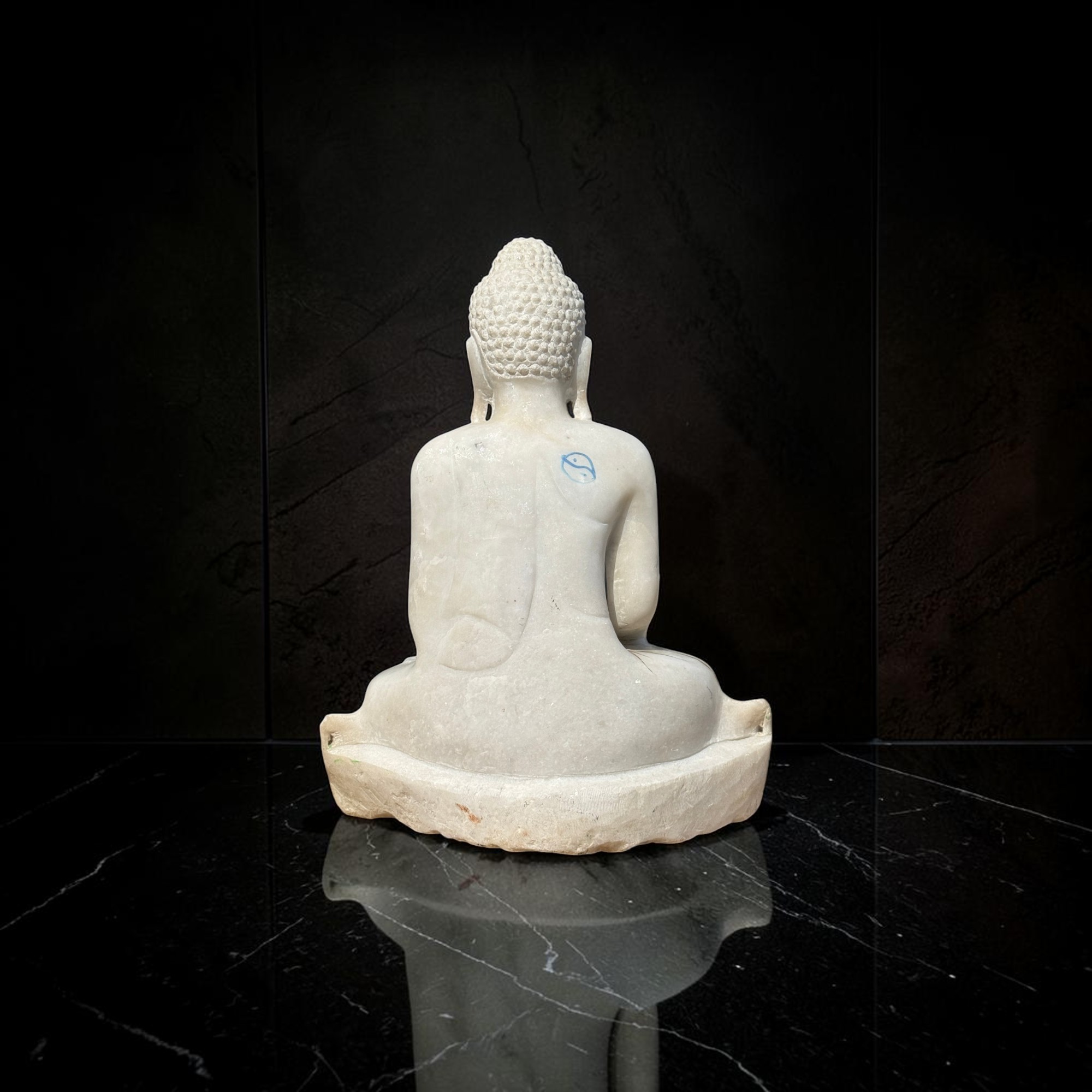 Marmor Buddha Statue Mandalay Burma Sammlernachlass - 54,5 cm