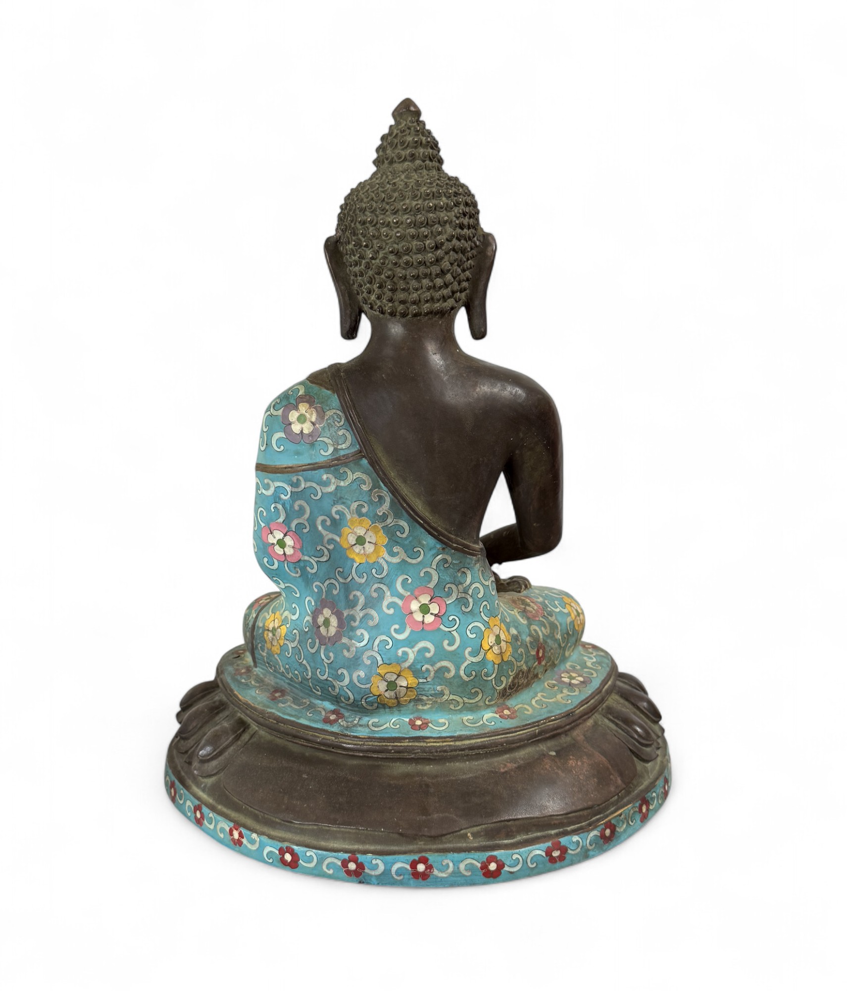 Buddha Figur Bronze China Cloisonne Skulptur 40cm groß
