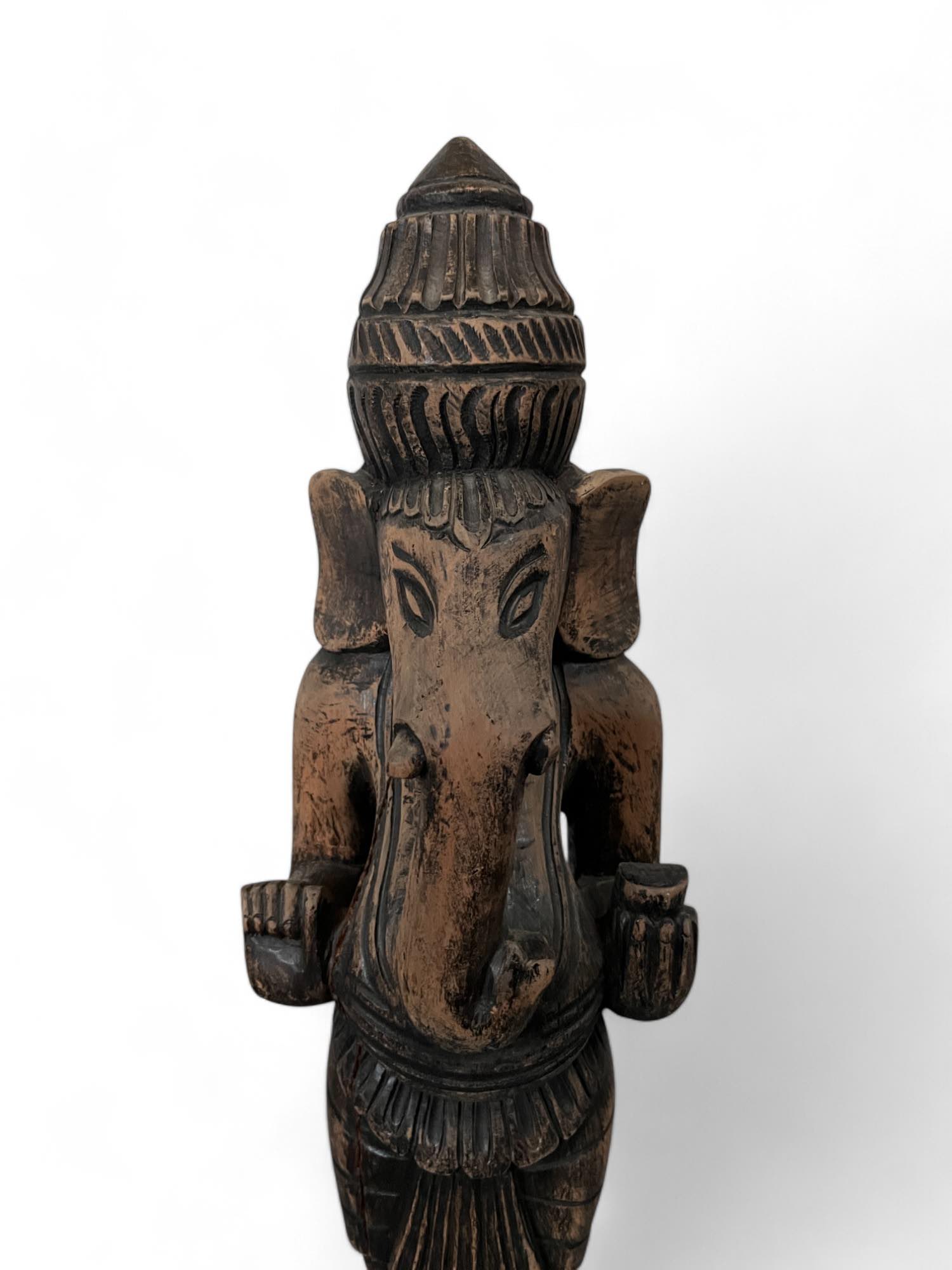 Ganesha Figur Holz Skulptur aus Indien 50 cm groß