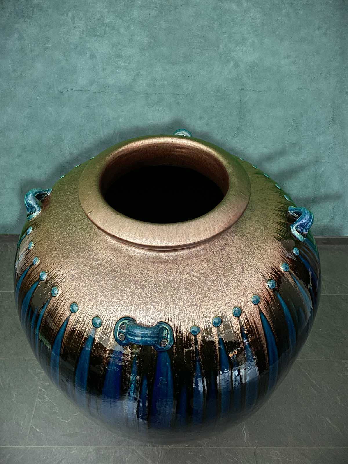 Große Bodenvase - glassierter Ton - Burma