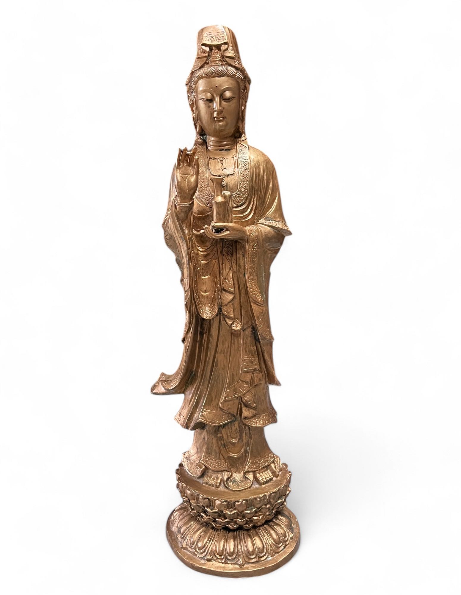 Guanyin Buddha Statue Bronze Bodhisattva China 86 cm