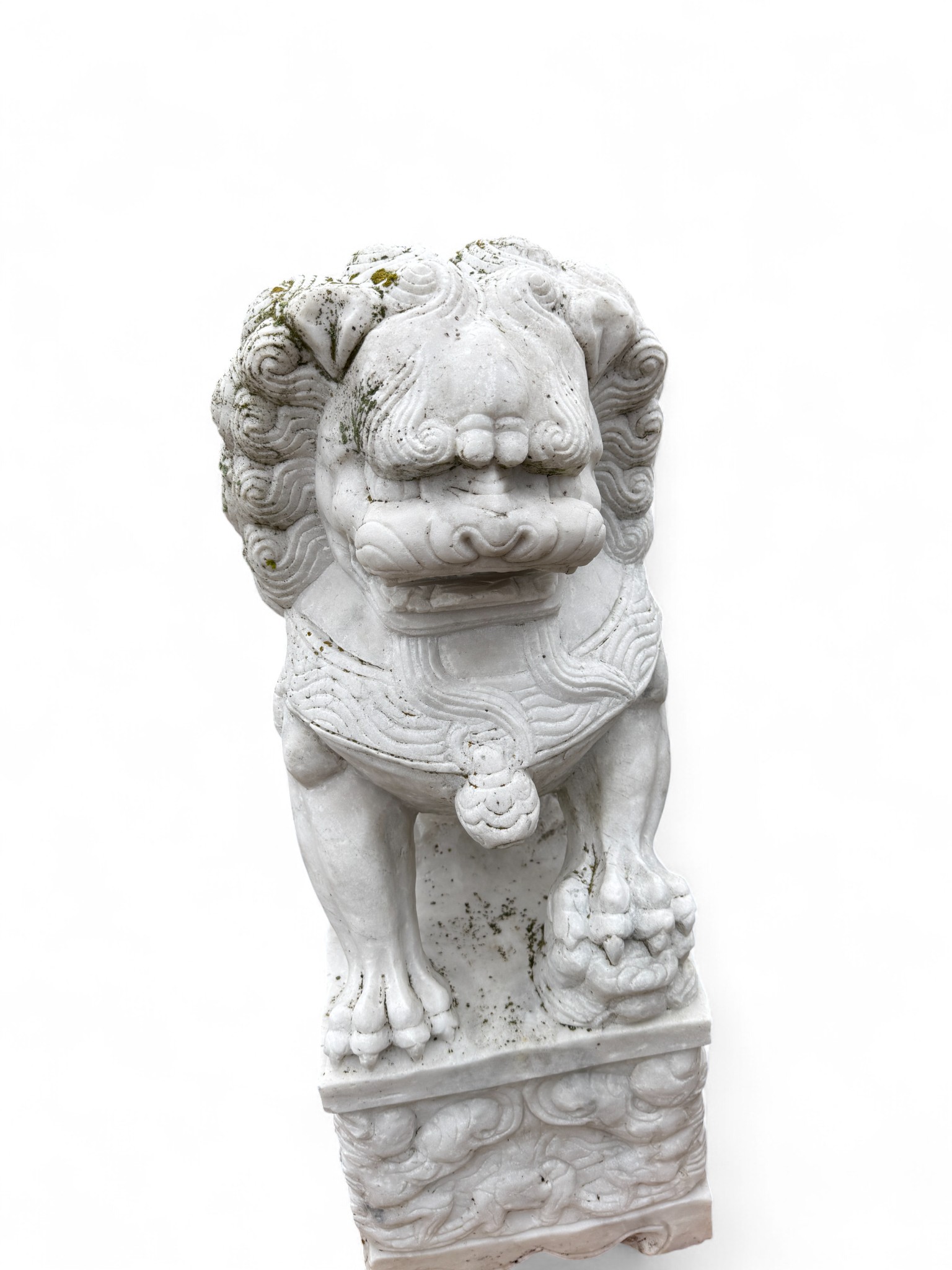 Chinesische Tempellöwen aus Marmorstein - Fudogs