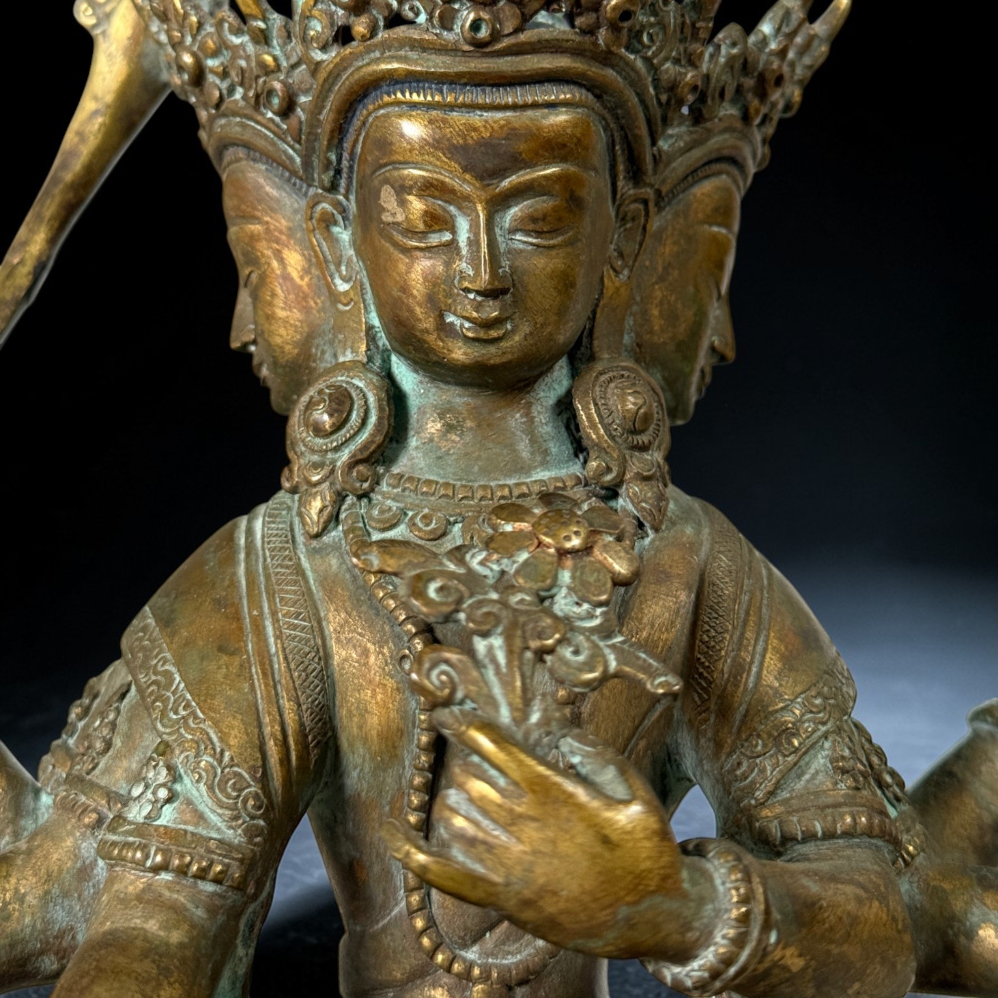Maha Manjushri Bronze Skulptur – 24 cm – 2,12 kg – Sammlernachlass Wiesbaden