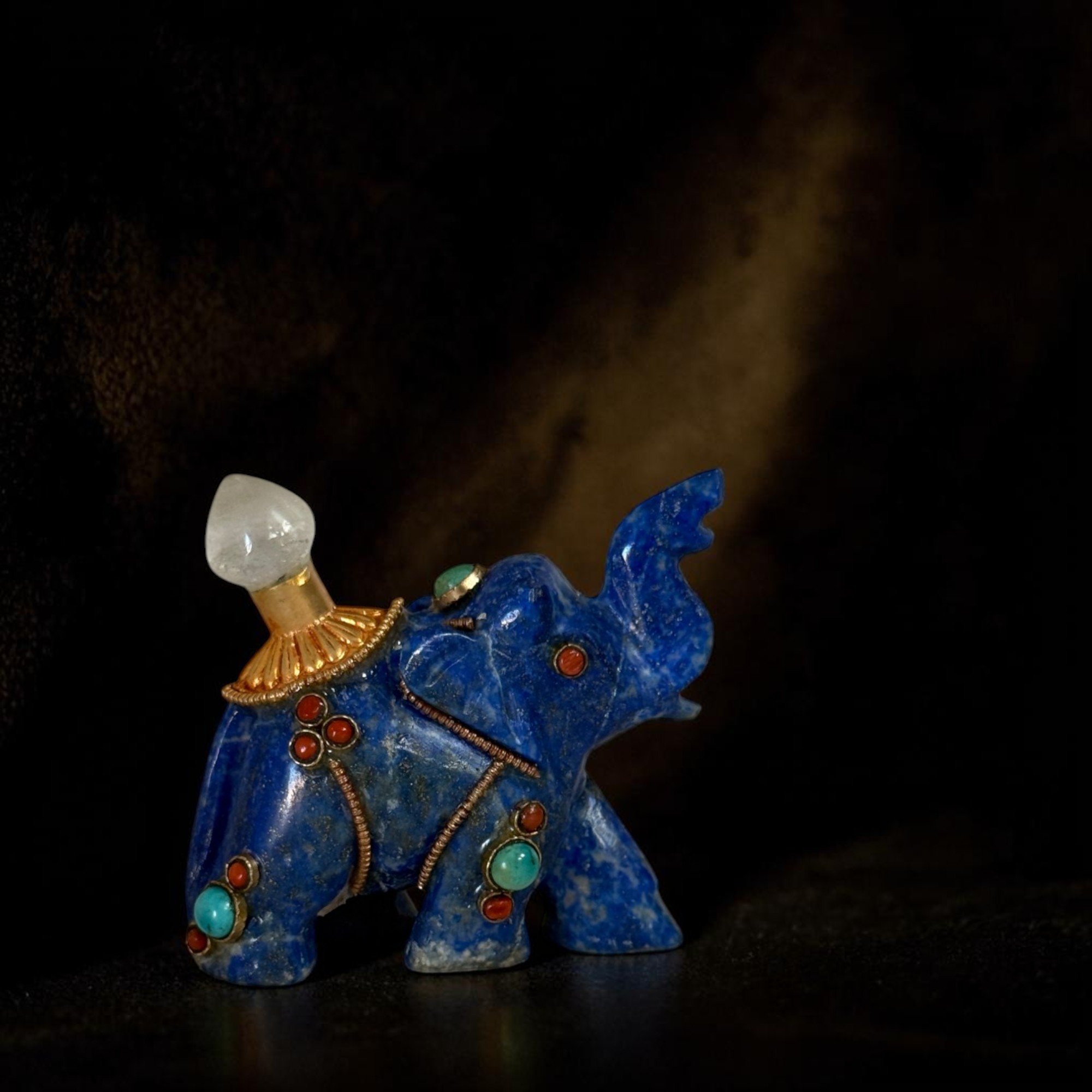 Lapislazuli Glückselefant | Bergkristall & Edelsteine | Handarbeit aus Nepal