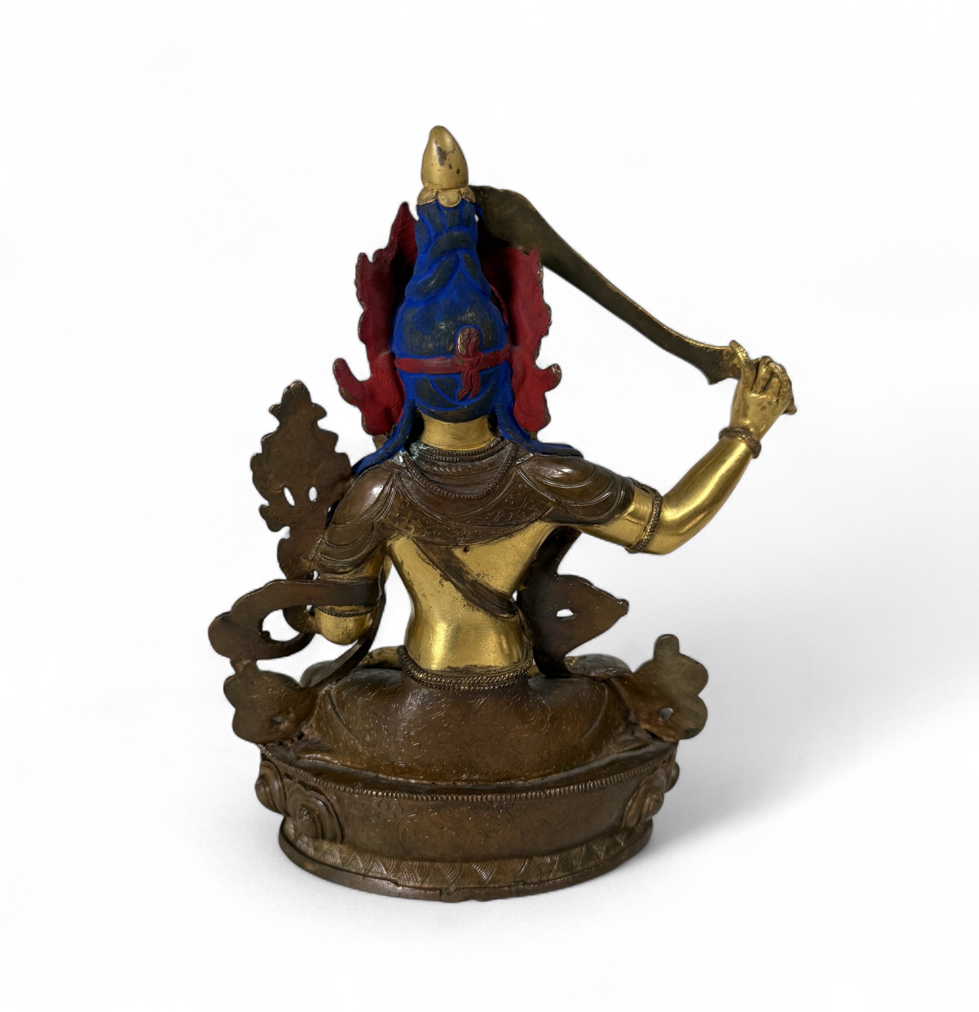 Manjushri Buddha Figur aus Bronze - vergoldet