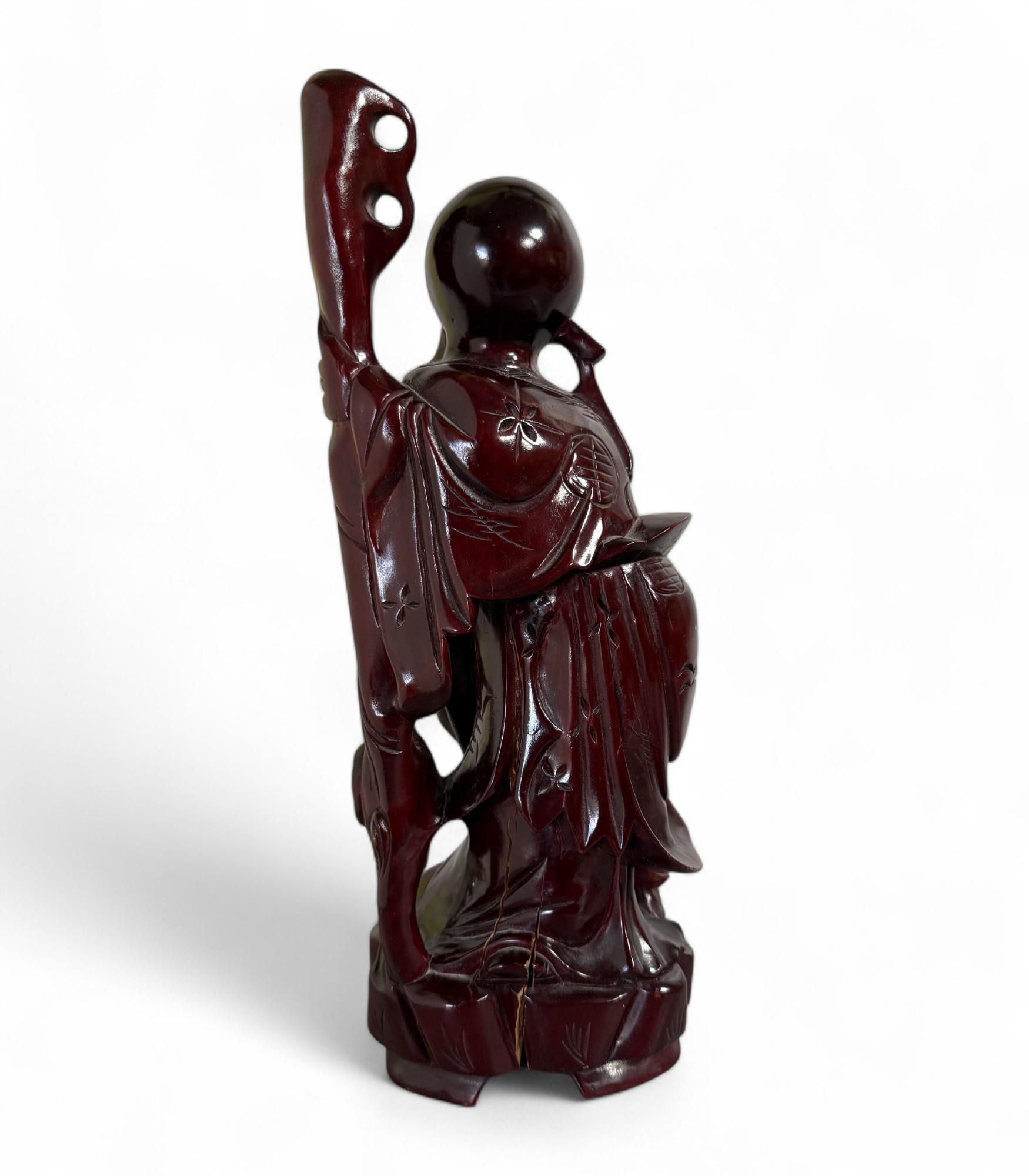 Gott des Langen Lebens China Figur Shou Holz Schnitzerei chinesisch
