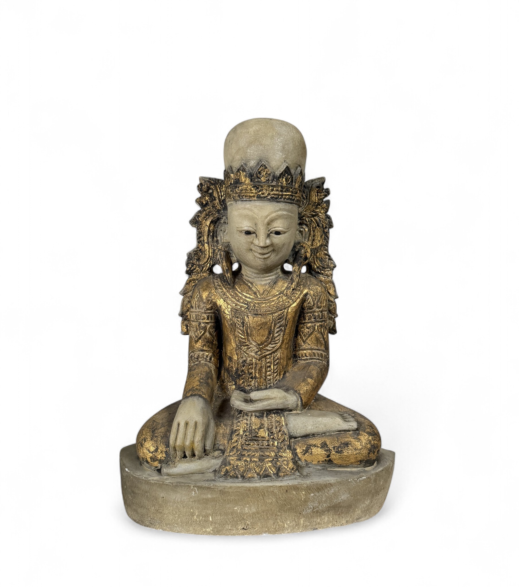 Jambupati Buddha gekrönt aus Marmor Stein Burma