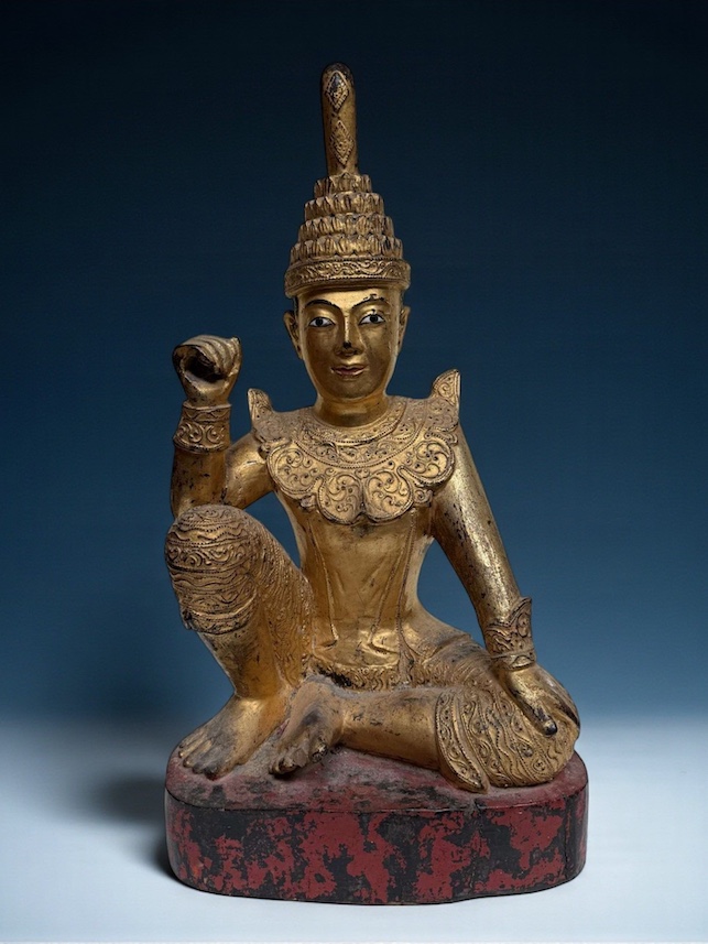 Alte Nat Skulptur aus Birma mit Teilvergoldung - 58 cm groß Alte Nat Skulptur aus Birma mit Teilvergoldung - 58 cm groß